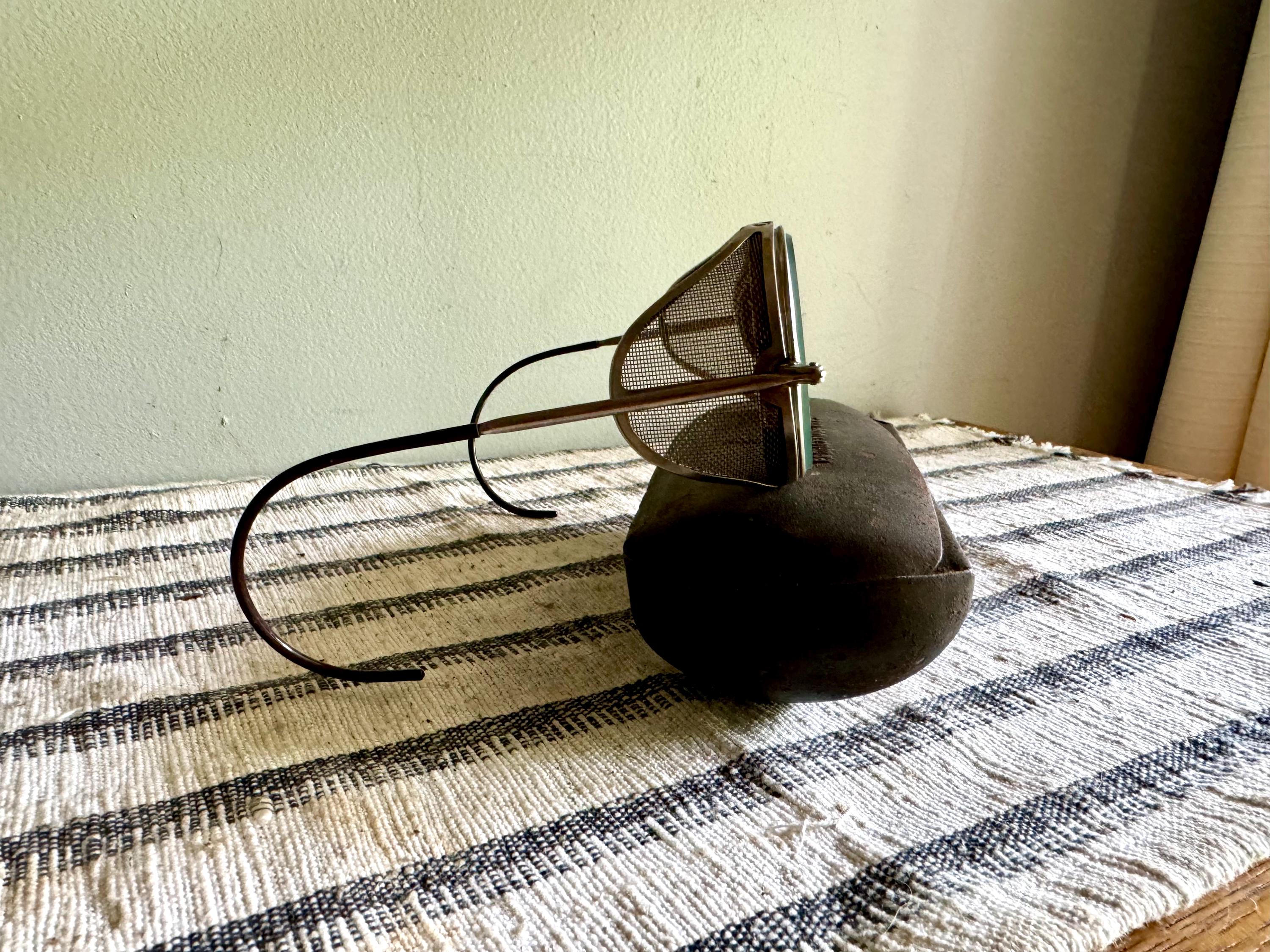 1920's American Optical Safety Glasses | AO SafetyEyewear With Case | Vintage American Optical Glasses | Vtg Riding Glasses With Case