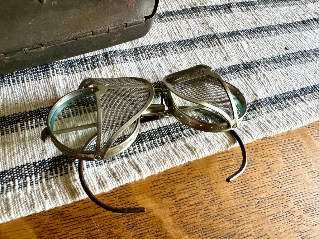 1920's American Optical Safety Glasses | AO SafetyEyewear With Case | Vintage American Optical Glasses | Vtg Riding Glasses With Case