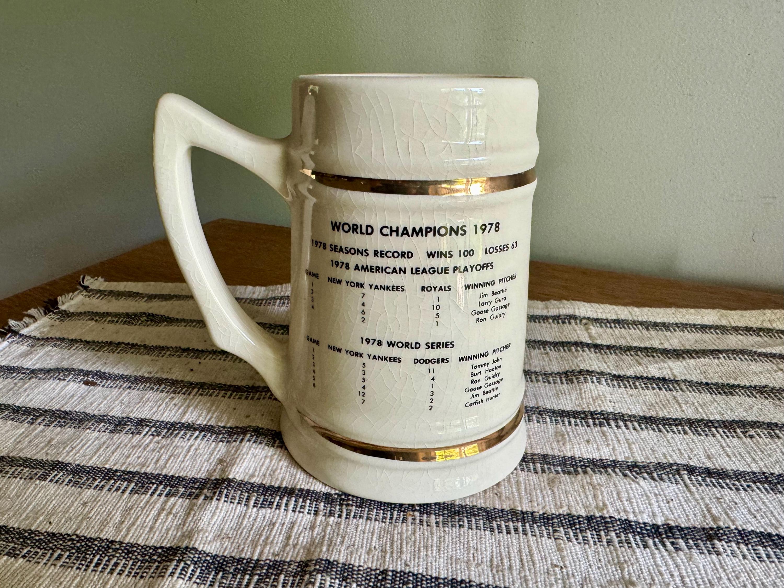 Vtg Lewis Bros. New York Yankees 1978 World Series Champions Mug | New York Yankees 1978 Champions Mug | Yankees 1978 Champions Beer Stein