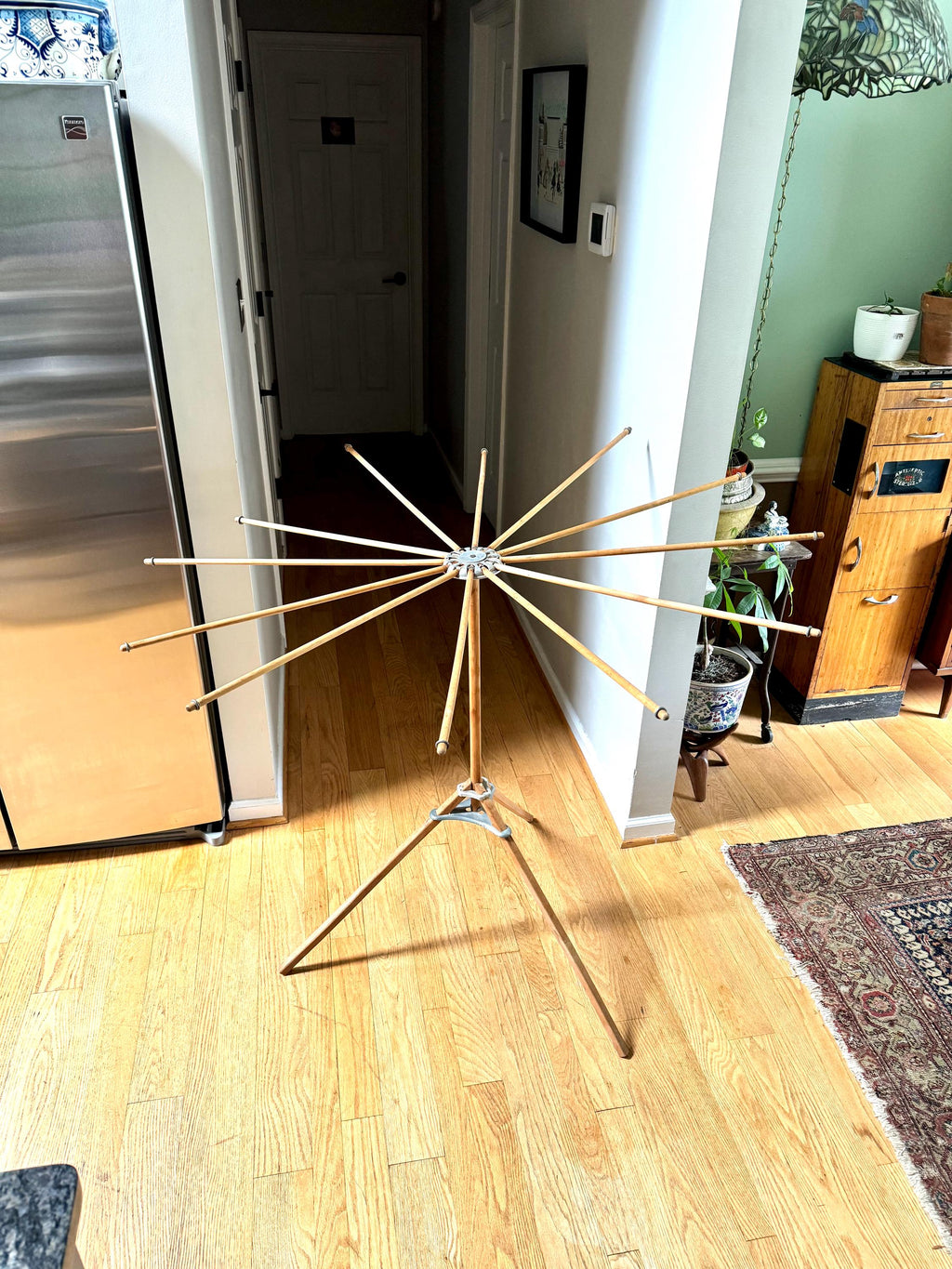 Artmoore Clothes Umbrella Drying Rack | Antique Clothes Rack | Wooden Armed Clothes Rack | Folding Clothes Rack | Wood Towel Rack