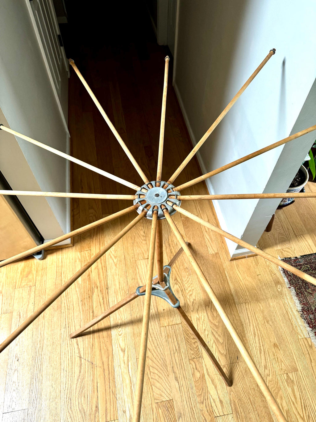 Artmoore Clothes Umbrella Drying Rack | Antique Clothes Rack | Wooden Armed Clothes Rack | Folding Clothes Rack | Wood Towel Rack