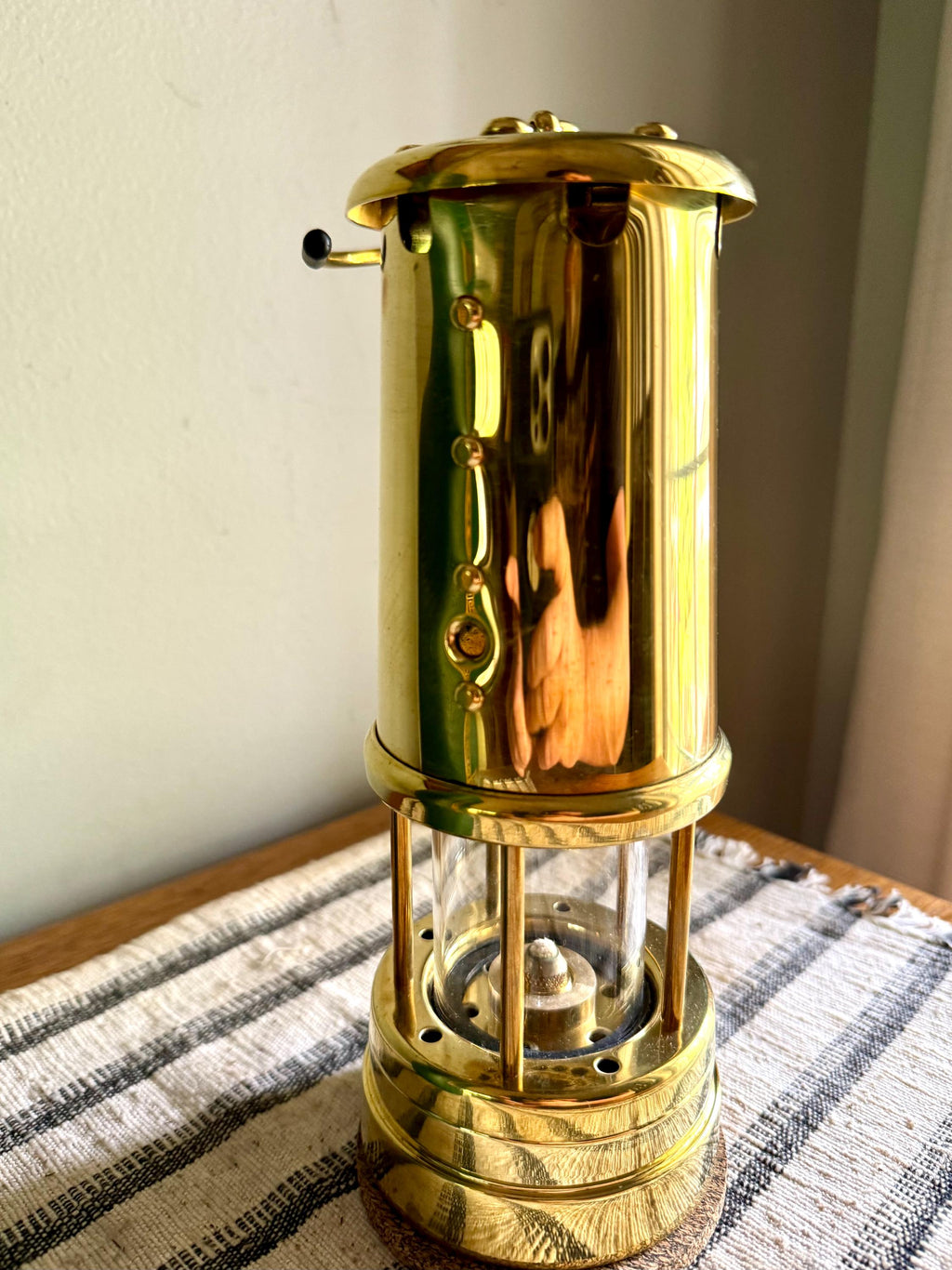 Vtg Brass British Coal Mining Lamp| Brass Miner's Lamp | Brass Welsh Safety Coal Miner's Lamp in Original Box| Brass Coal Mining Lantern