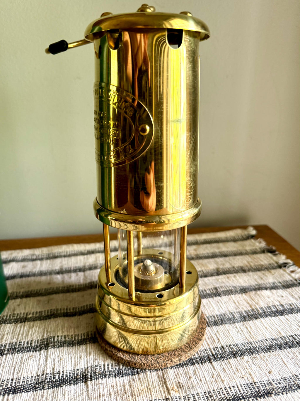 Vtg Brass British Coal Mining Lamp| Brass Miner's Lamp | Brass Welsh Safety Coal Miner's Lamp in Original Box| Brass Coal Mining Lantern