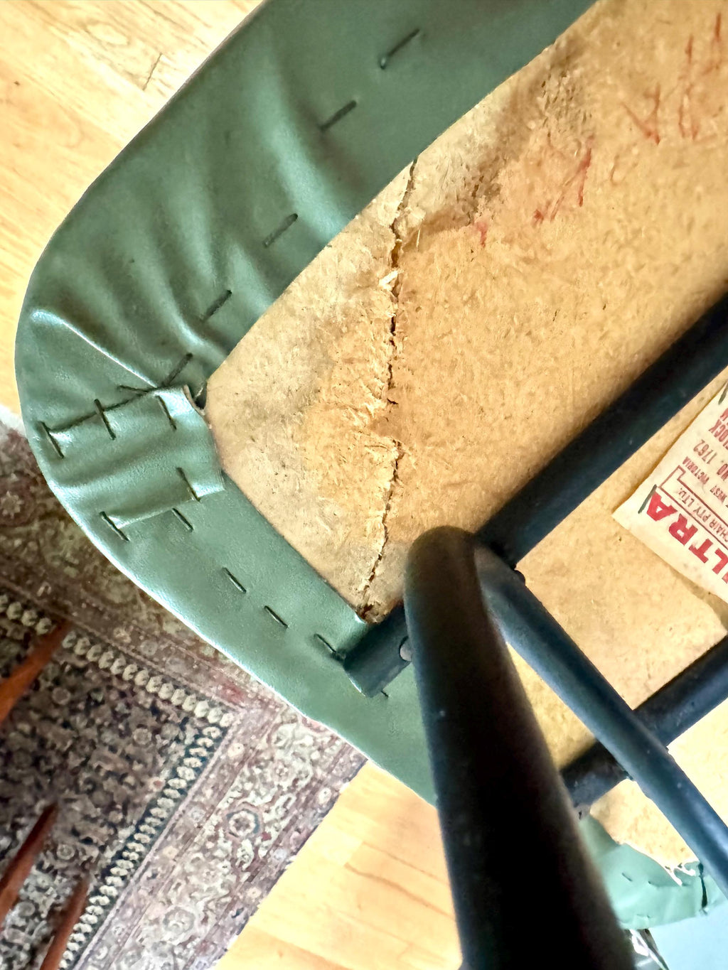 Industrial Drafting Chair | Ultra Stool & Chair Metal Stool | Green MCM Industrial Seating | Rustic Metal Chair | Mid Century Metal Chair