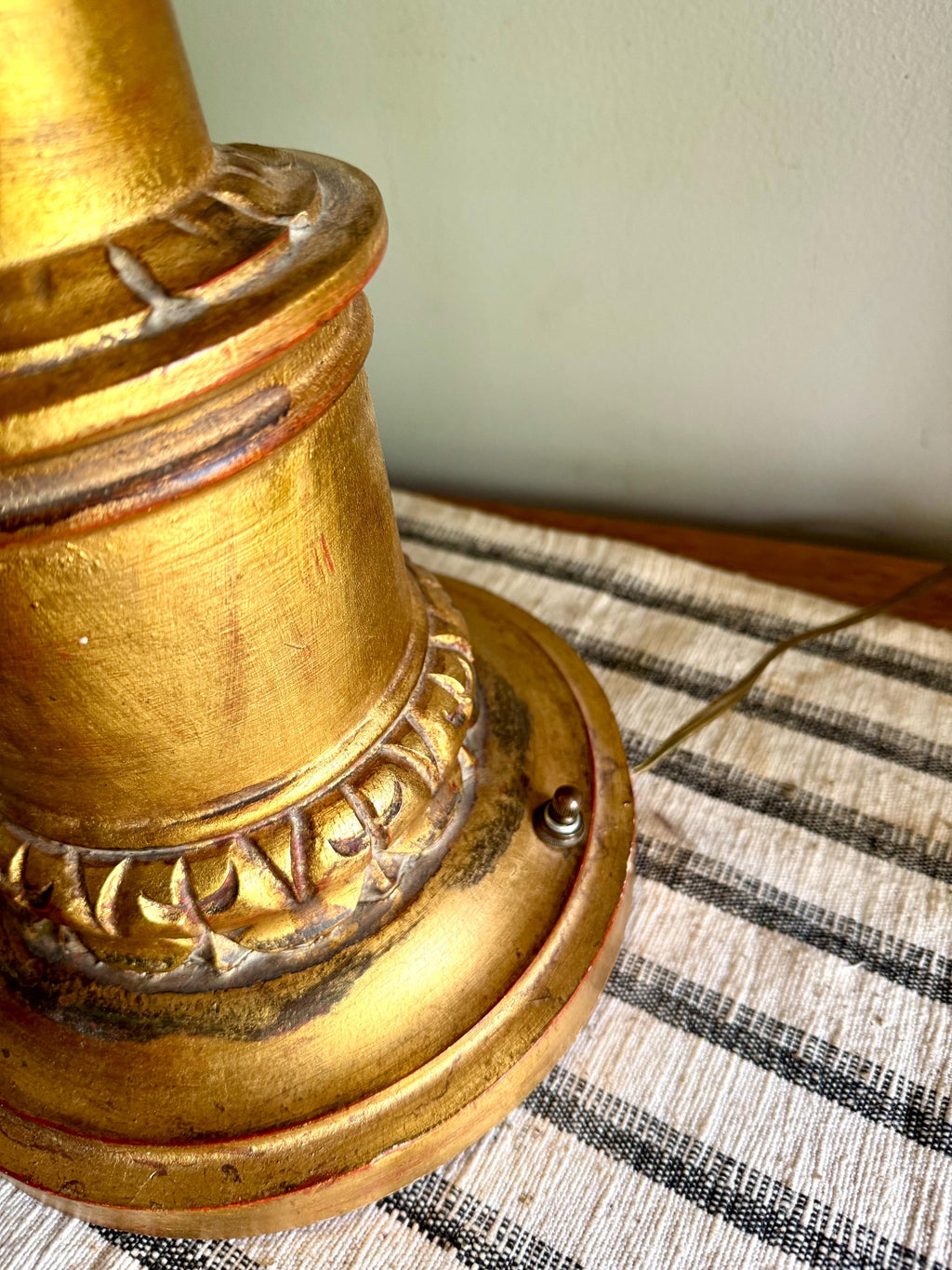 Vtg Large Gilded Torchiere Lamp By Rembrandt | Rembrandt Art Deco Gold Floor Lamp With Glass Shade | Ornate Victorian Gold Large Lamp