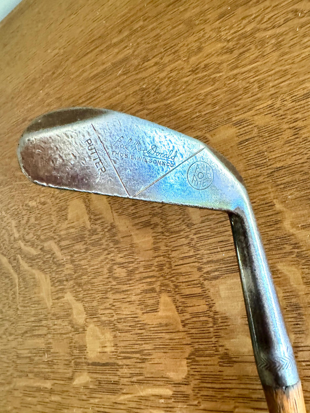Vtg Hickory Shaft Putter | Wilson Aim Rite Hickory Putter | Wooden Shaft Putter | Antique Wood Putter | Bob Lee Donald Signed Putter