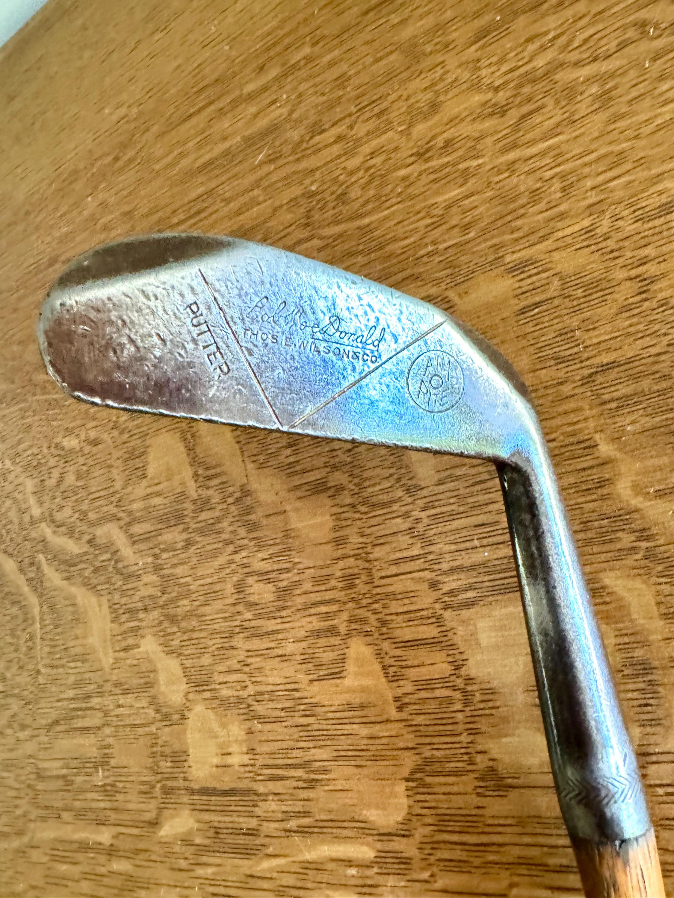 Vtg Hickory Shaft Putter | Wilson Aim Rite Hickory Putter | Wooden Shaft Putter | Antique Wood Putter | Bob Lee Donald Signed Putter