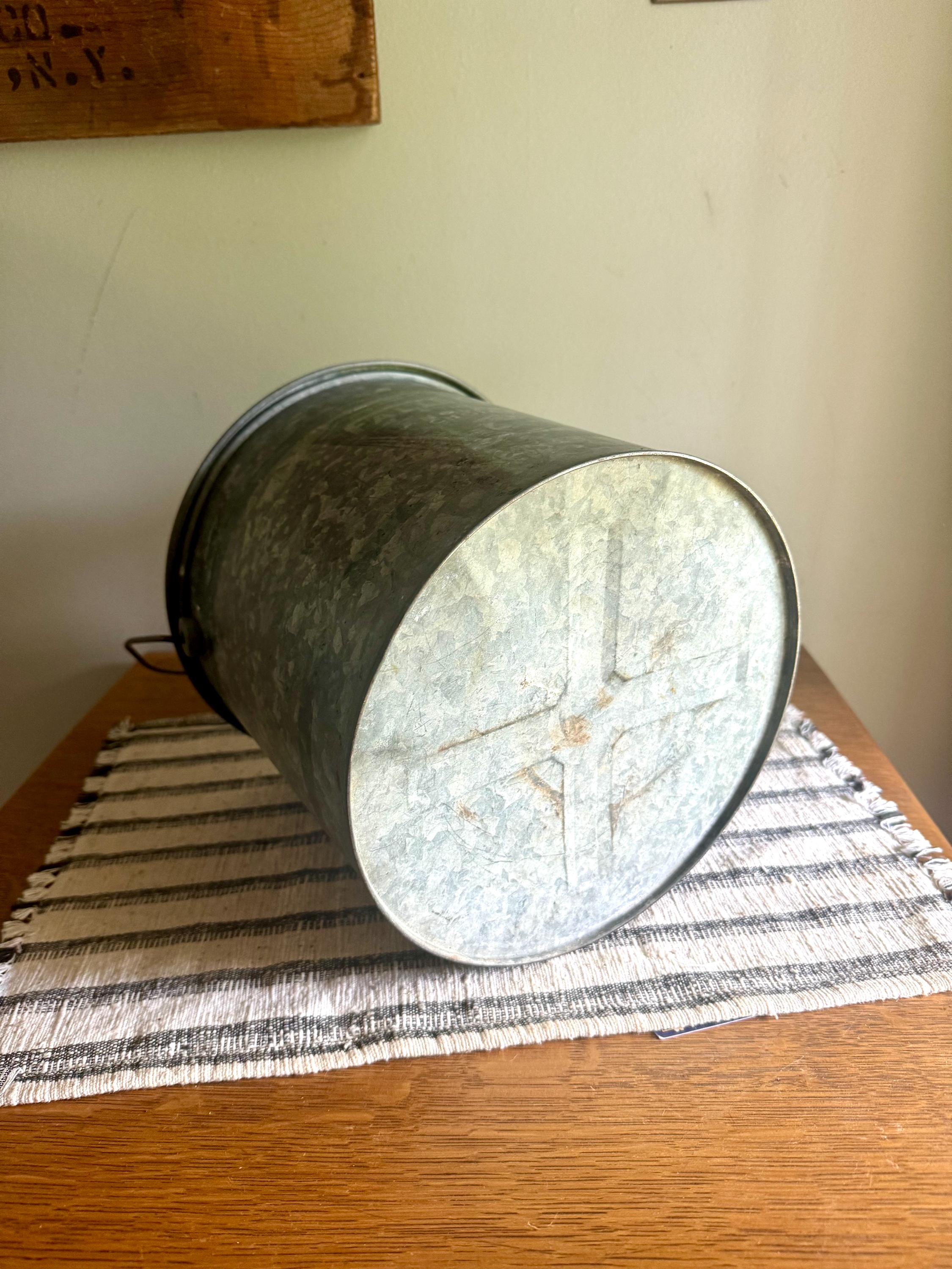 A Falls City The Angler's Choice Minnow Bucket | Falls City Metal Bait Bucket | Two Piece Minnow Bucket | Display Bucket | Fishing Decor