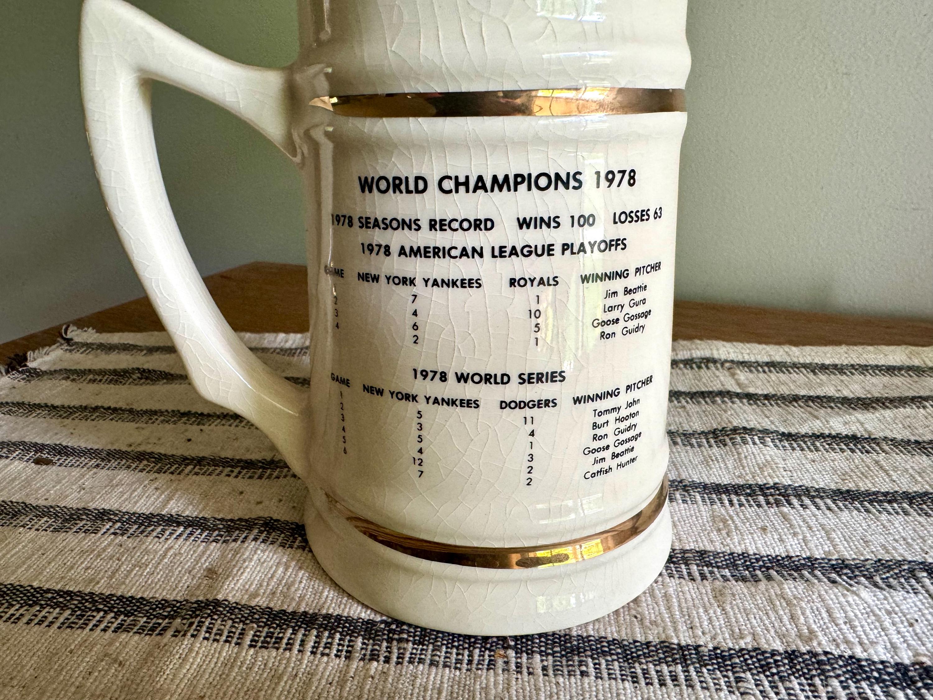 Vtg Lewis Bros. New York Yankees 1978 World Series Champions Mug | New York Yankees 1978 Champions Mug | Yankees 1978 Champions Beer Stein