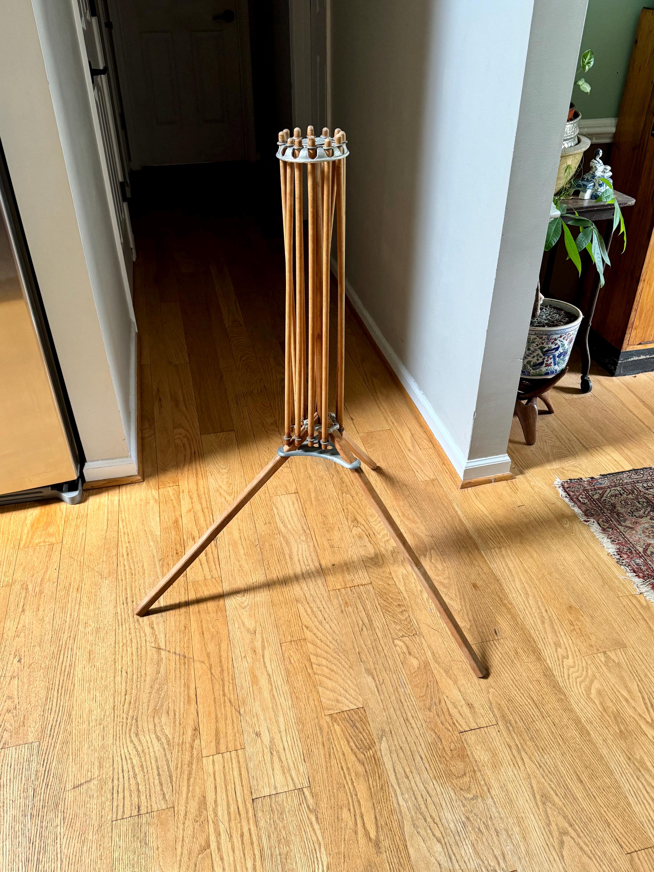 Artmoore Clothes Umbrella Drying Rack | Antique Clothes Rack | Wooden Armed Clothes Rack | Folding Clothes Rack | Wood Towel Rack