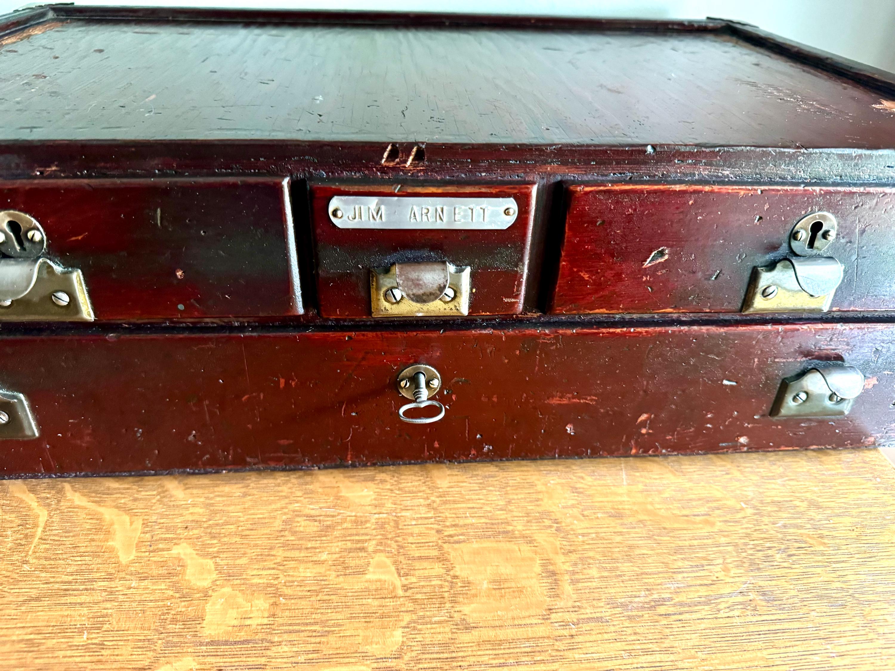 Antique Wood 4 Drawer Cabinet | Wood Countertop Locking Cabinet Drawers | Machinist Word Bench Cabinet | Cash Register Stand