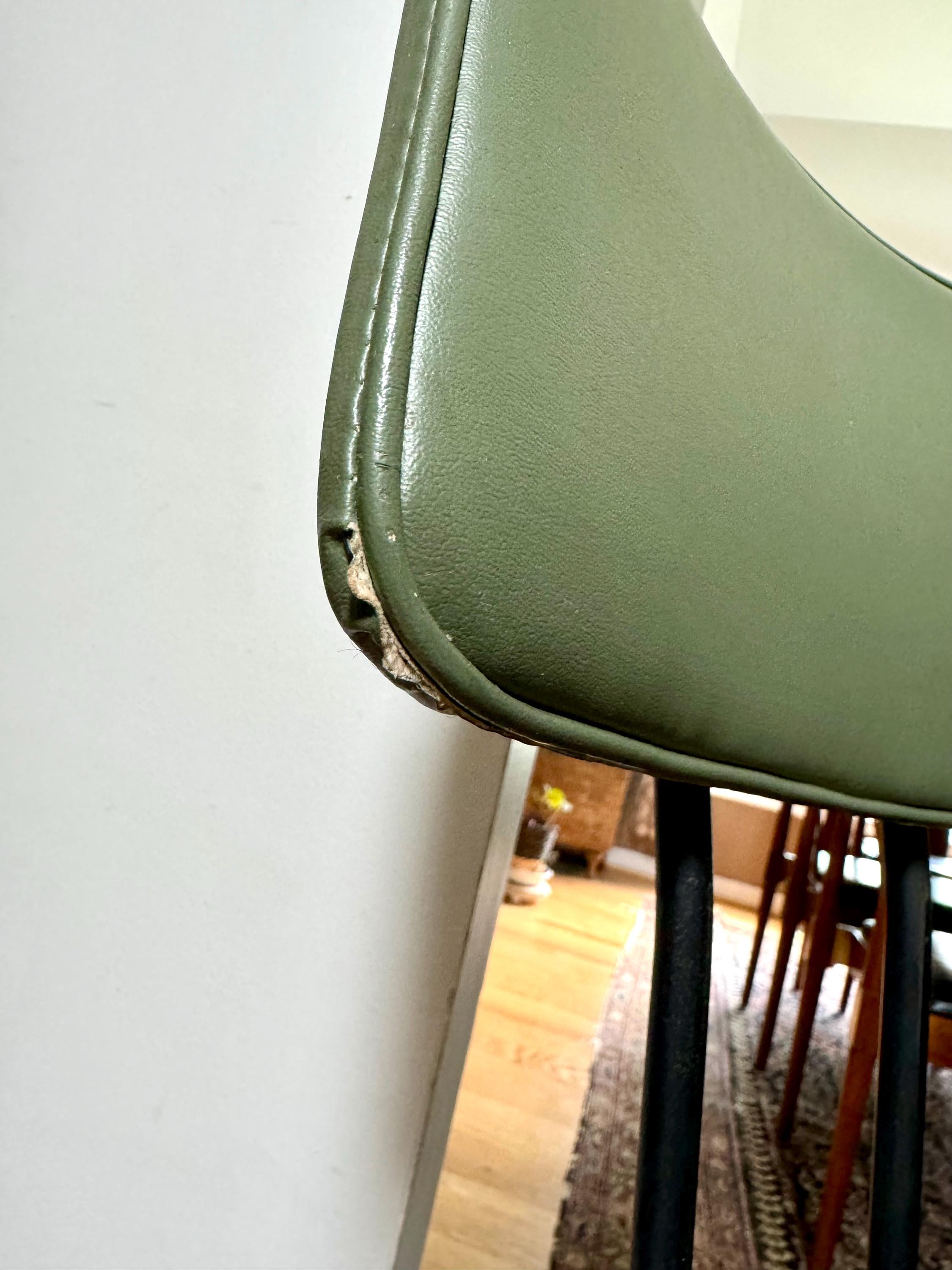 Industrial Drafting Chair | Ultra Stool & Chair Metal Stool | Green MCM Industrial Seating | Rustic Metal Chair | Mid Century Metal Chair