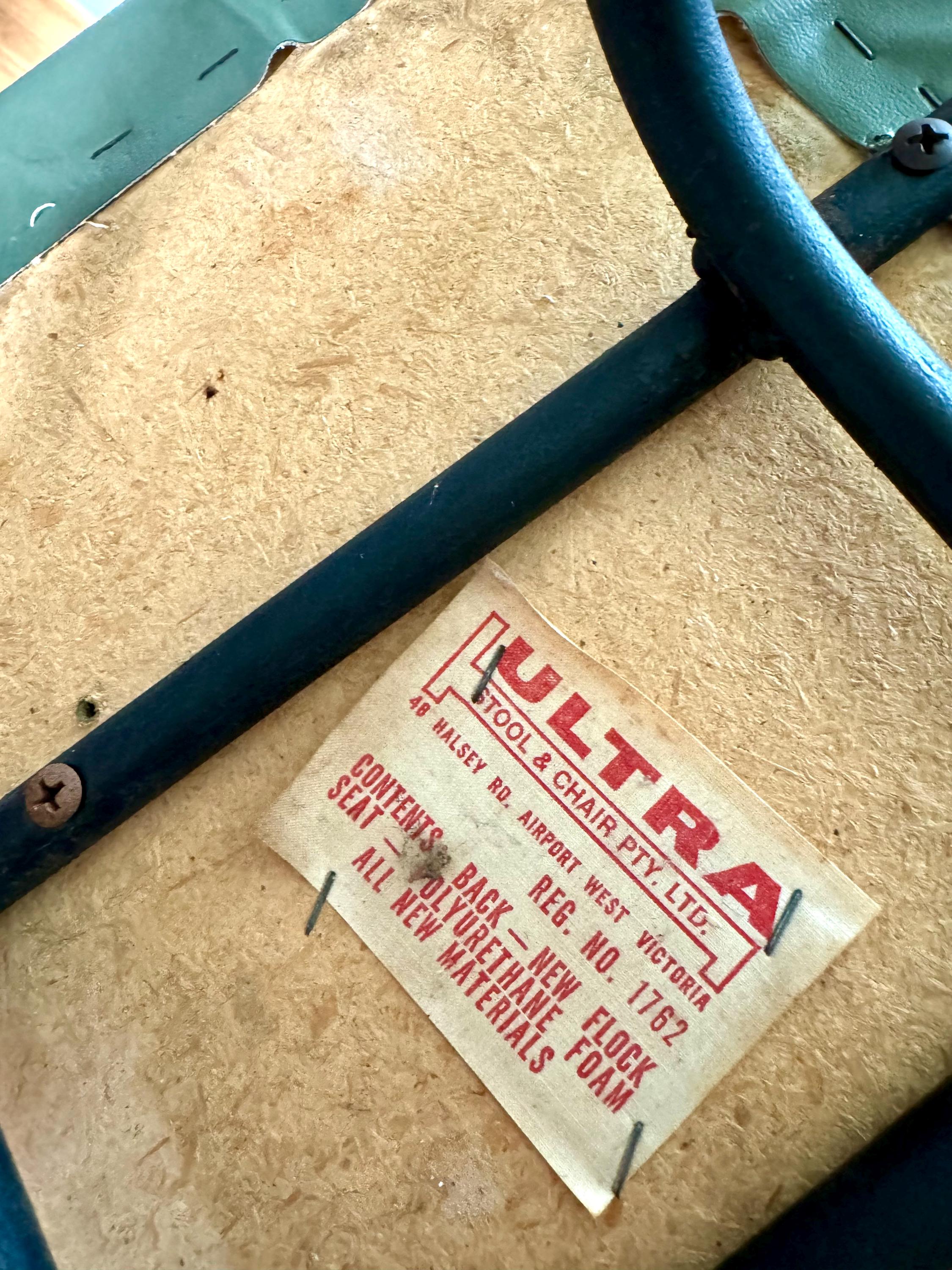 Industrial Drafting Chair | Ultra Stool & Chair Metal Stool | Green MCM Industrial Seating | Rustic Metal Chair | Mid Century Metal Chair