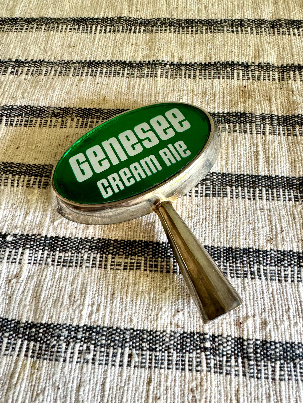 Genesee Creme Ale Beer Tab Handle | Oval Genesee Beer Tap Handle| Green and White Genesee Beer Tap Handle| Bar Tap | Genesee Beer Tap Handle