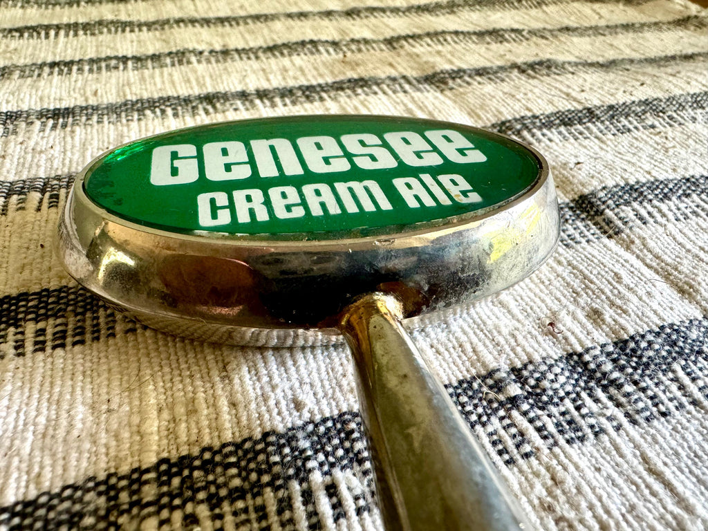 Genesee Creme Ale Beer Tab Handle | Oval Genesee Beer Tap Handle| Green and White Genesee Beer Tap Handle| Bar Tap | Genesee Beer Tap Handle