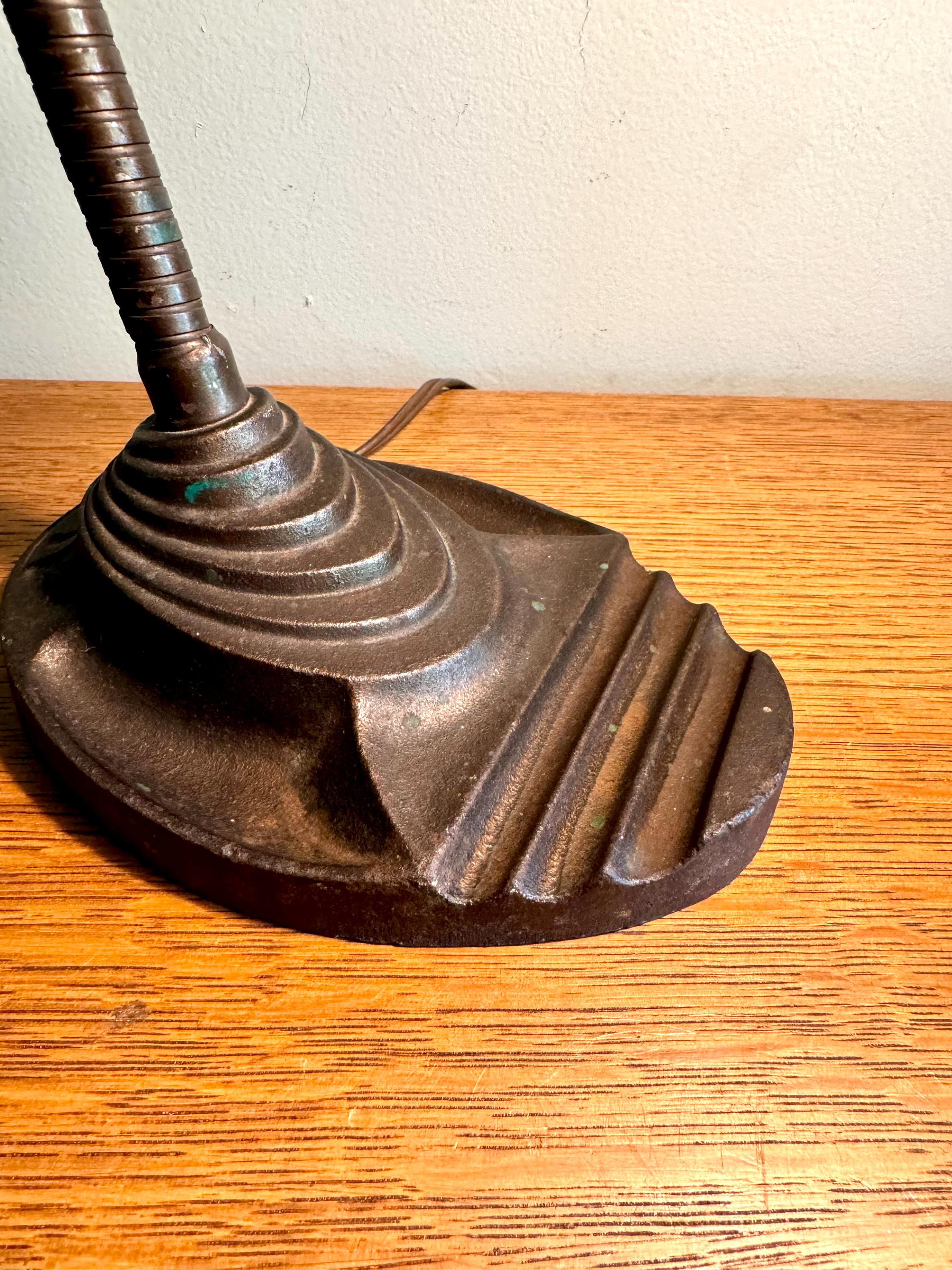 Vintage Eagle Goose Neck Lamp | Industrial Adjustable Desk Lamp | Eagle Cast Iron Desk Lamp | Distressed Metal Desk Lamp | Rustic Desk Lamp