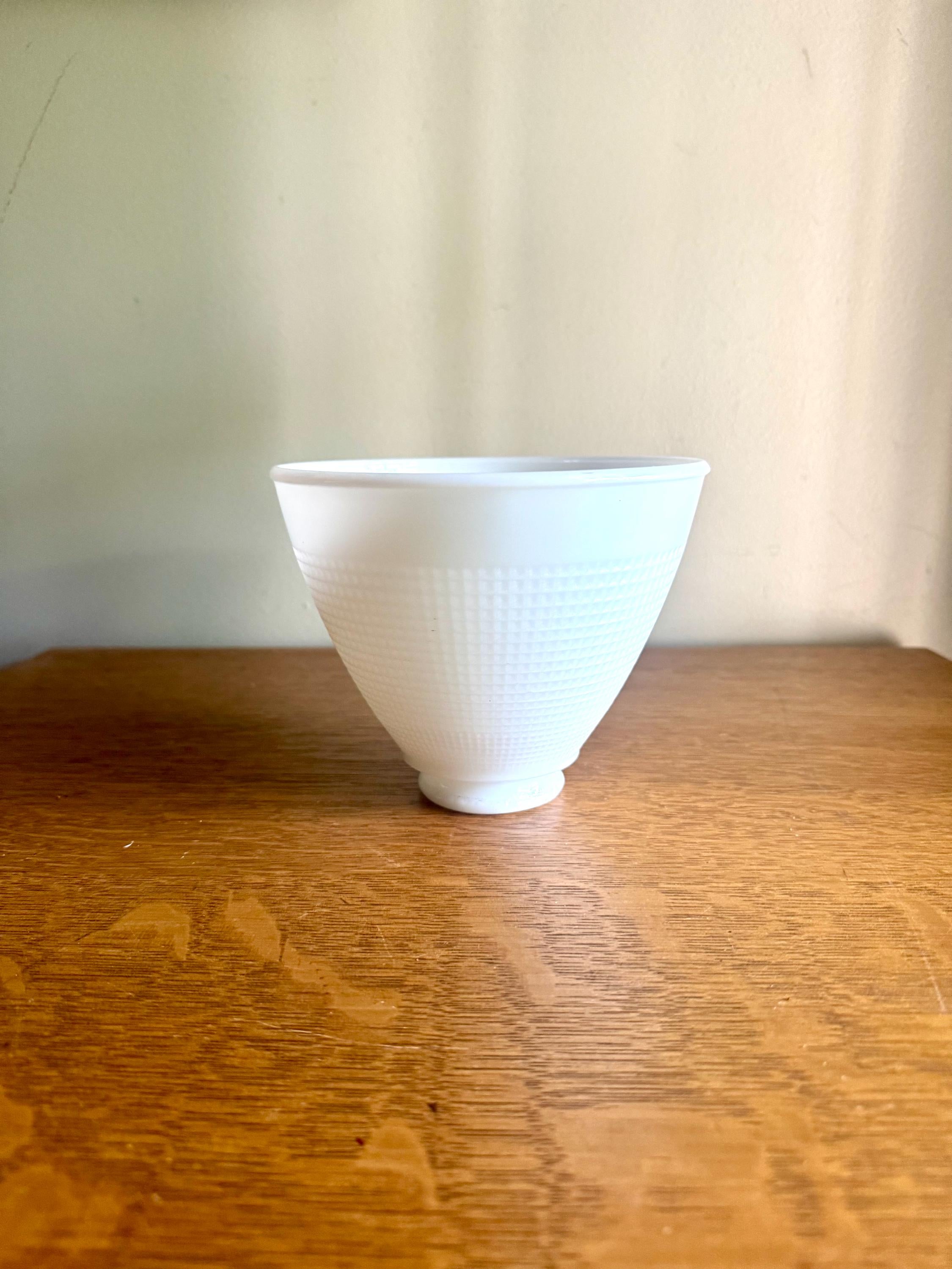 Vintage Milk Glass Lamp Shade | Corning Torchiere Diffuser | Stiffel Rembrandt Glass Shade | Small Waffle Pattern | 6"x 4 3/4"