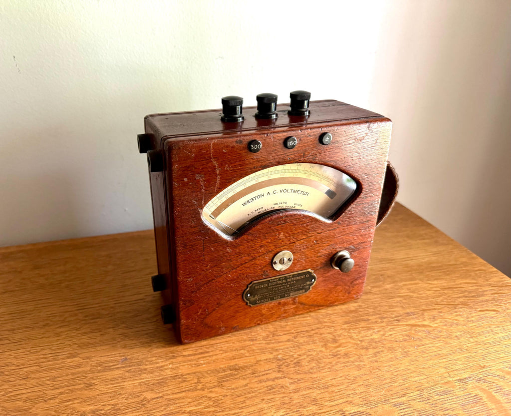 Antique Weston A.C. Volt Meter | Weston 155 A.C. Volt Gauge | Weston Model 155 | Weston Electrical Instruments Co. | Factory Testing Equip.