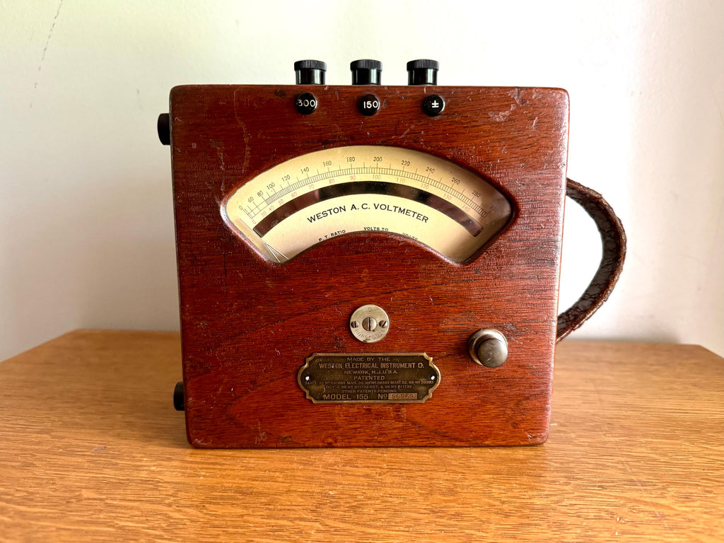 Antique Weston A.C. Volt Meter | Weston 155 A.C. Volt Gauge | Weston Model 155 | Weston Electrical Instruments Co. | Factory Testing Equip.