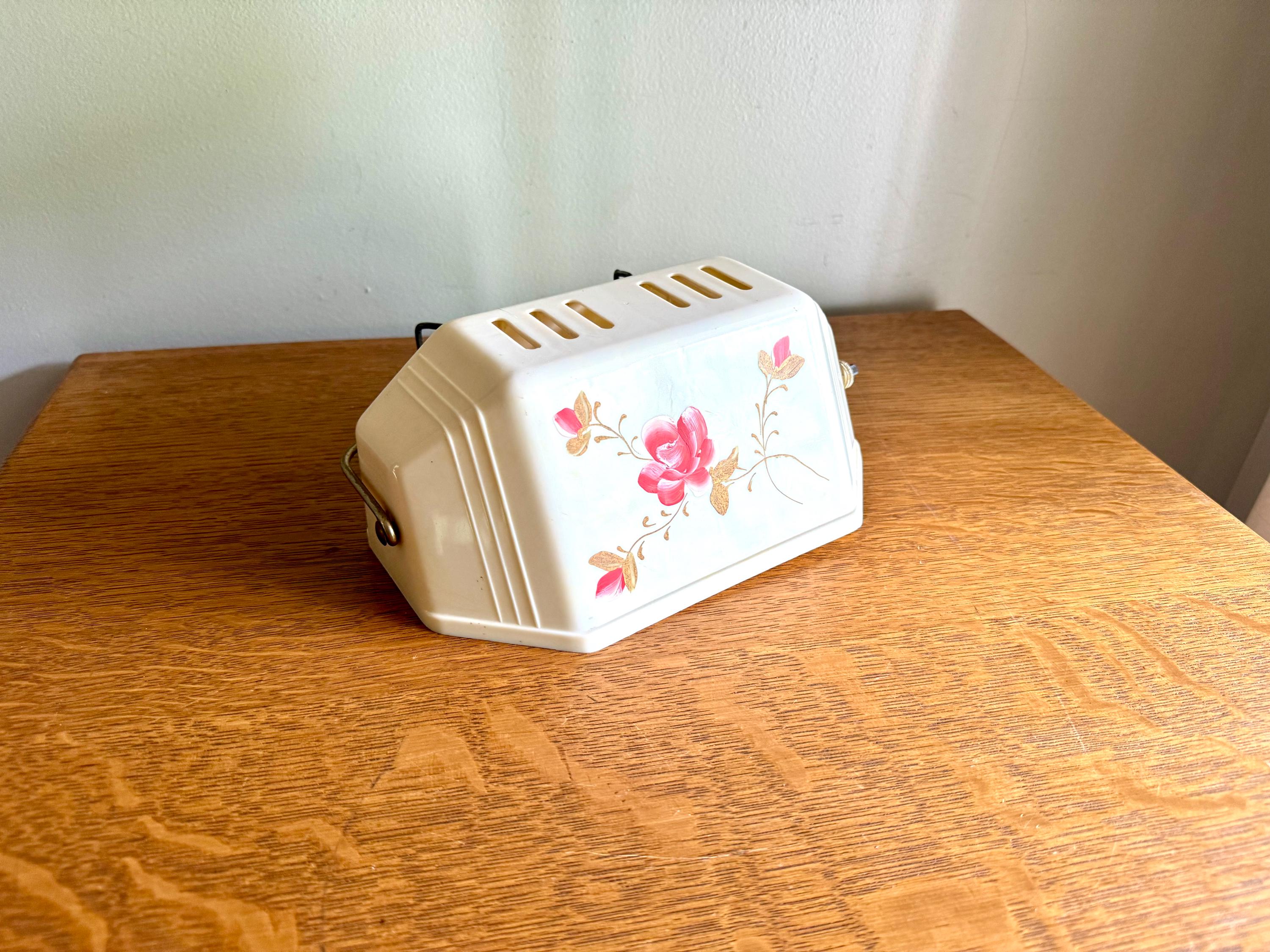 Vintage Mid Century Headboard Lamp | Floral Print Clip On Lamp | Bed Reading Lamp | Reading Lamp | Floral Headboard Reading Lamp