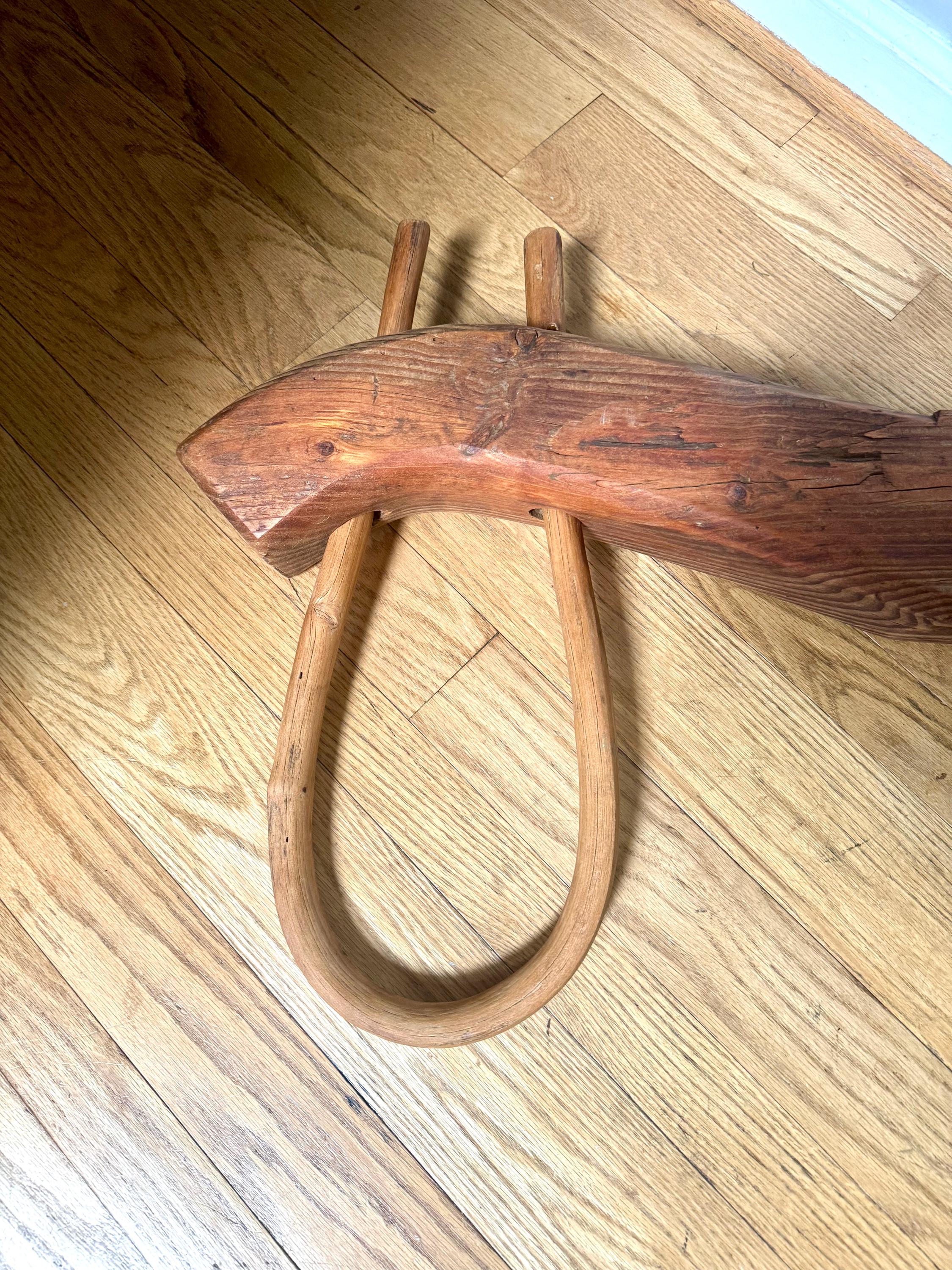 Antique Double Ox Yoke | Large Ox Yoke | Rustic Wood and Steel Double Ox Yoke | Large Primitive Handmade Double Oxen Yoke | Farmhouse Decor