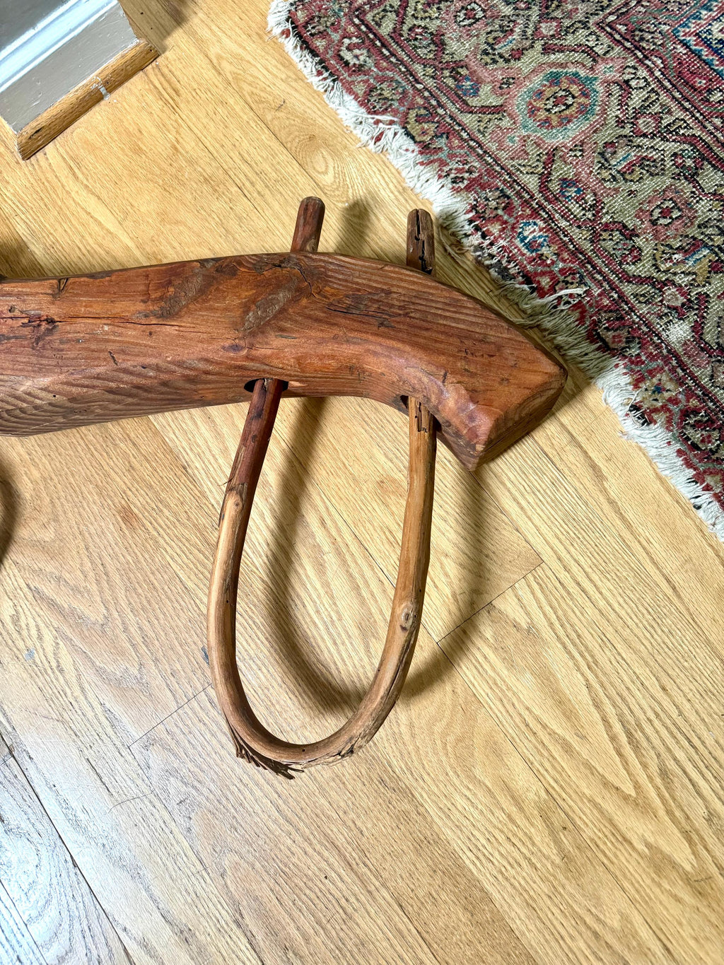 Antique Double Ox Yoke | Large Ox Yoke | Rustic Wood and Steel Double Ox Yoke | Large Primitive Handmade Double Oxen Yoke | Farmhouse Decor