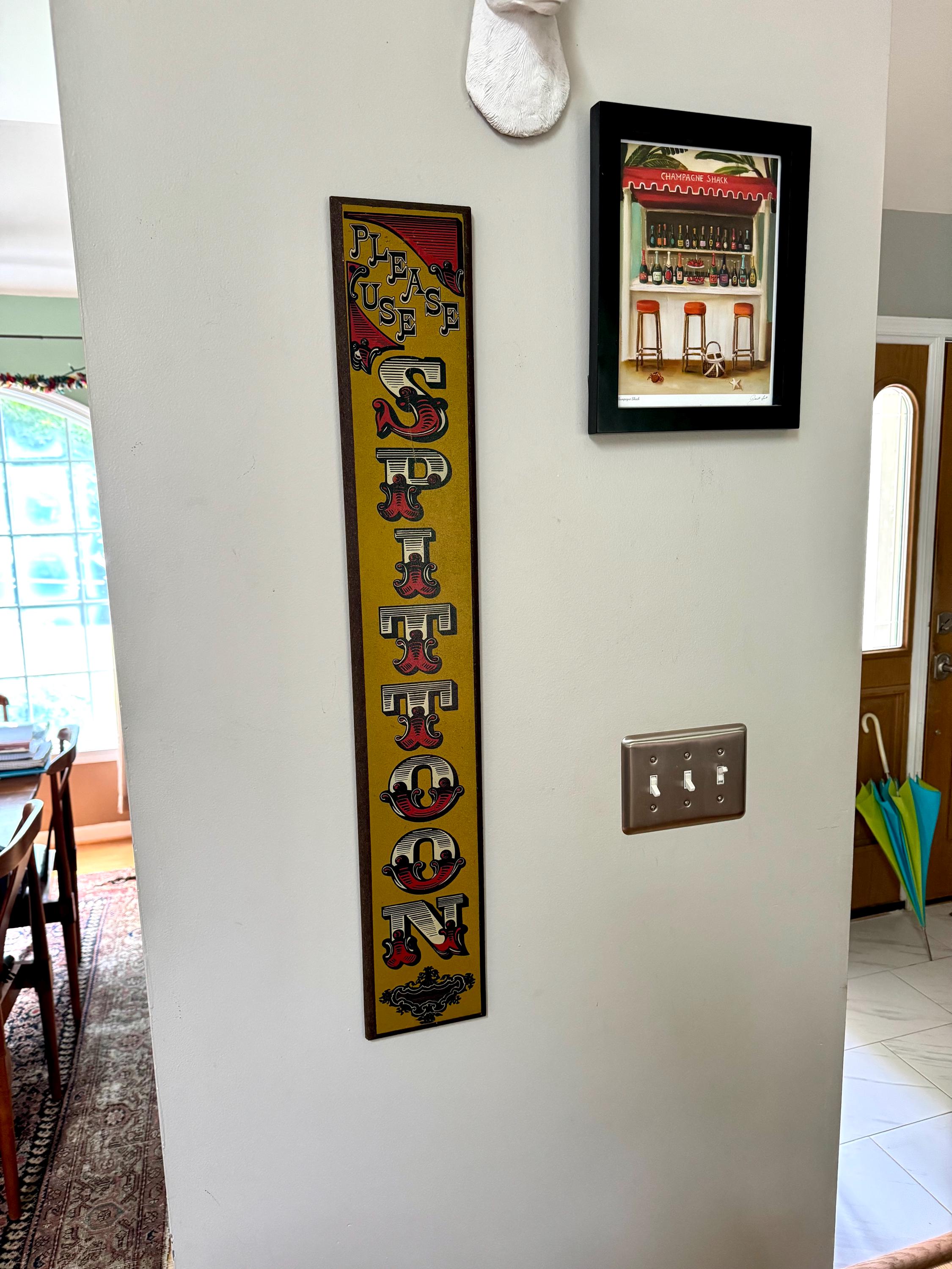 Vintage Yorkraft Wood Saloon Sign | Rustic Bar Decor | Hand Crafted Wooden Pub Sign | Man Cave Decor | "Please Us Spittoon Novelty Sign