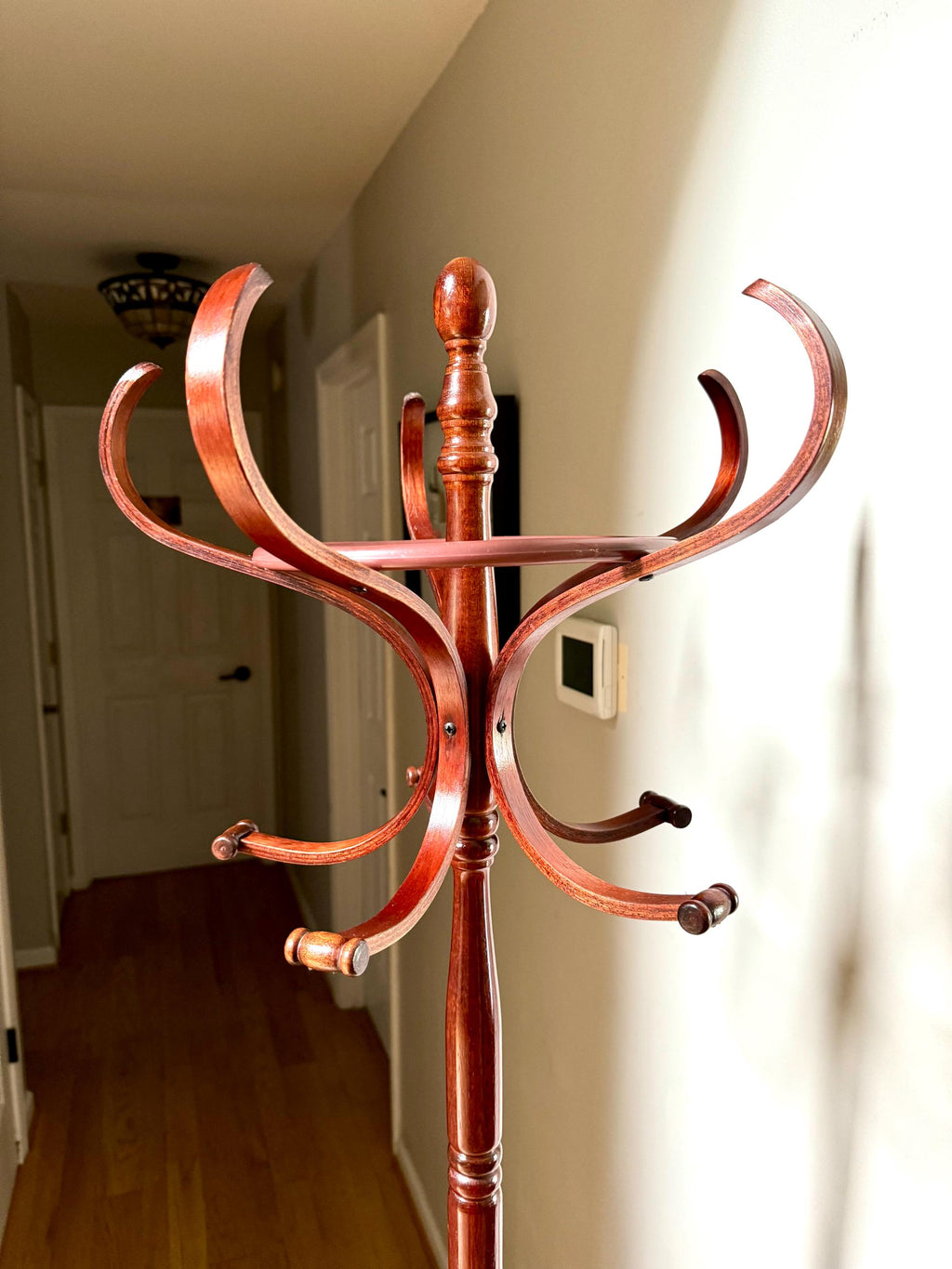 Vtg Thonet Style Bentwood Coat Rack | Bent Wood Hall Tree Coat Rack | Wooden French Style Hat/Coat Rack | Unique Coat Rack