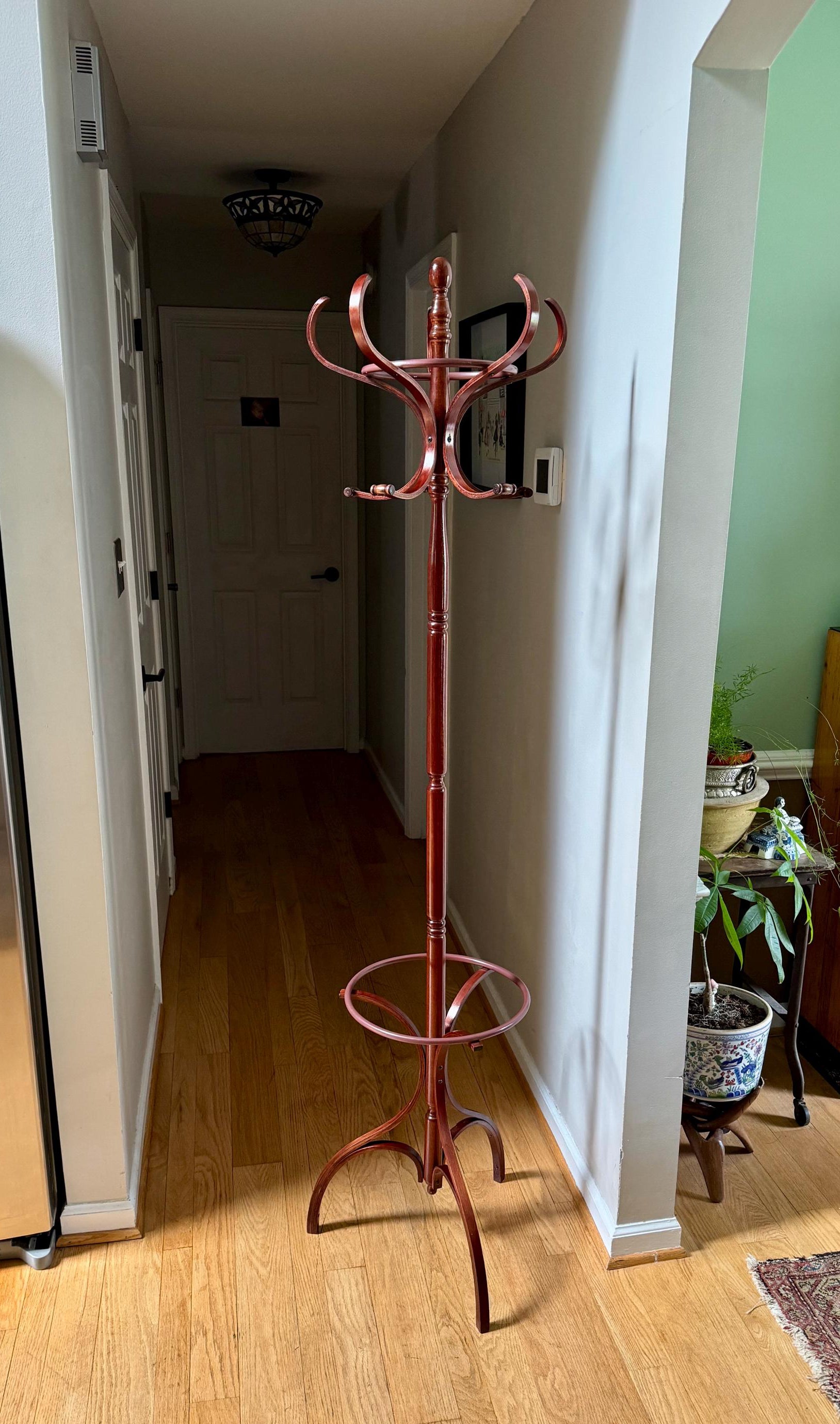 Vtg Thonet Style Bentwood Coat Rack | Bent Wood Hall Tree Coat Rack | Wooden French Style Hat/Coat Rack | Unique Coat Rack