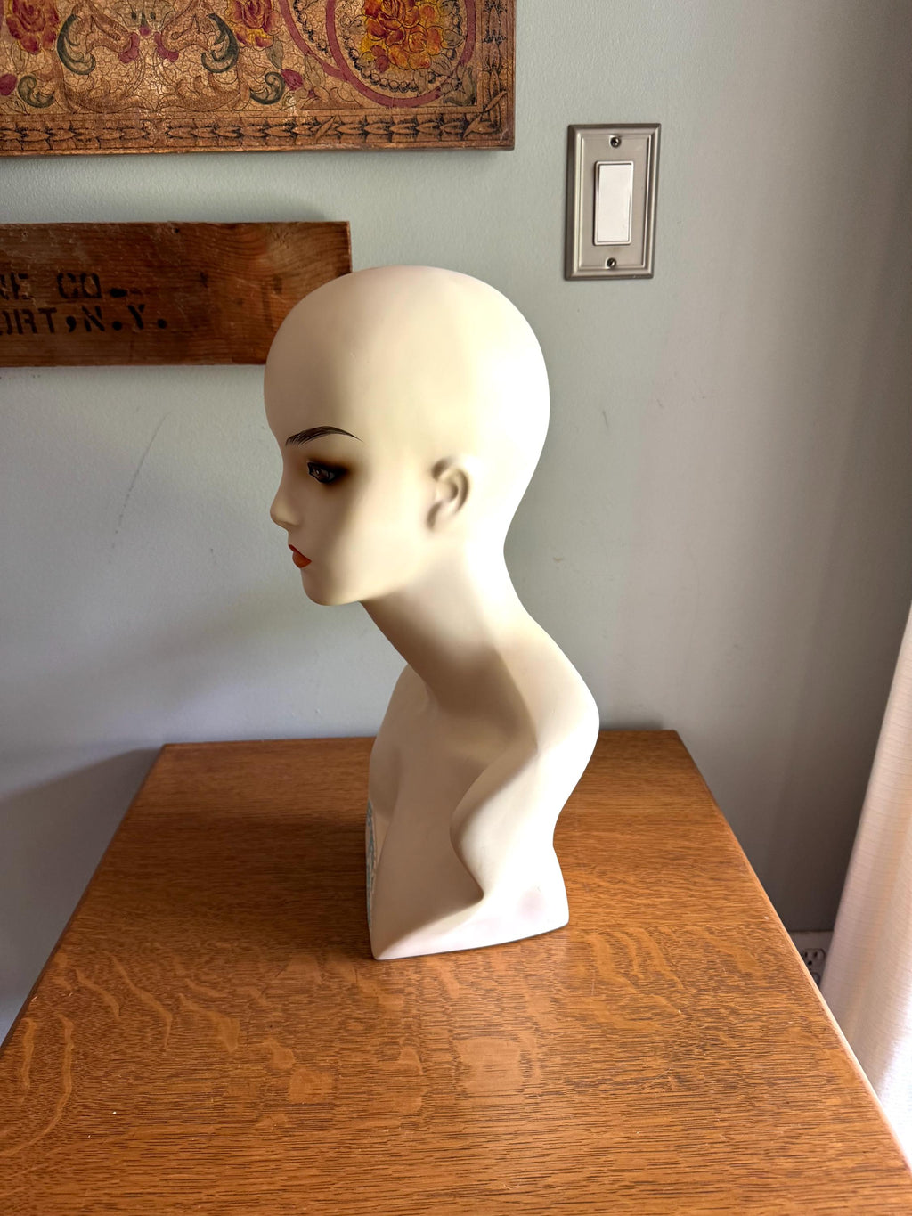 Vintage Estetica Designs Mannequin Head  | Hand Painted Mannequin Bust | Lady Mannequin Head Wig Display | Art Deco Mannequin Shop Display
