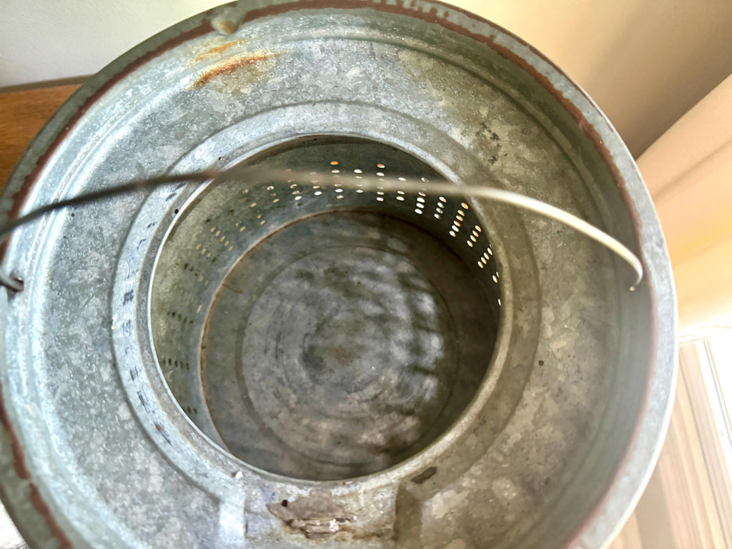 A Falls City The Angler's Choice Minnow Bucket | Falls City Metal Bait Bucket | Two Piece Minnow Bucket | Display Bucket | Fishing Decor