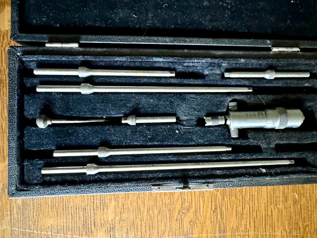 Vintage Starrett Inside Depth Micrometer l L.S. Starrett Inside Depth Micrometer Set | Antique Machinist Tool | Starrett Machinist Depth Set