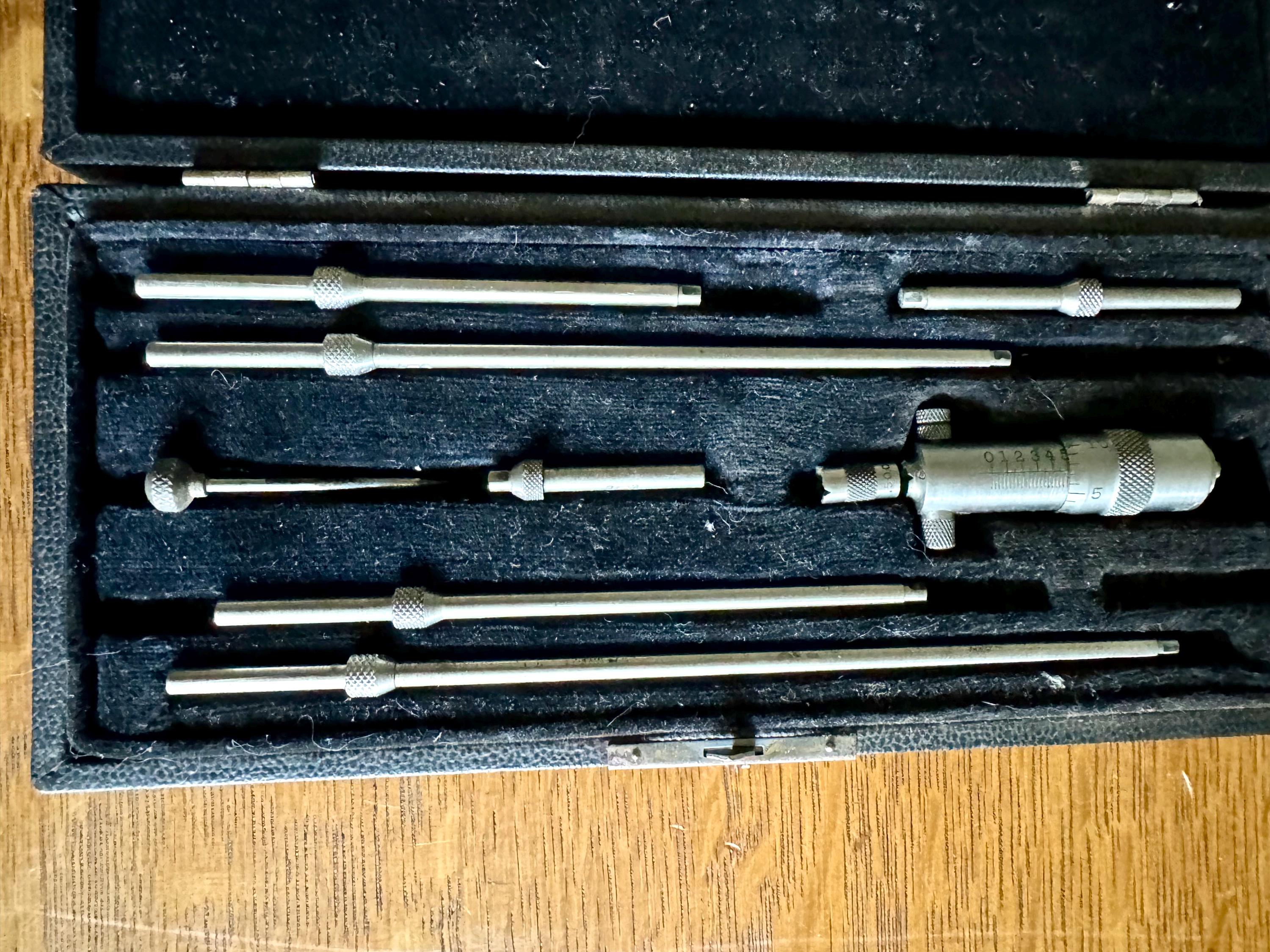 Vintage Starrett Inside Depth Micrometer l L.S. Starrett Inside Depth Micrometer Set | Antique Machinist Tool | Starrett Machinist Depth Set