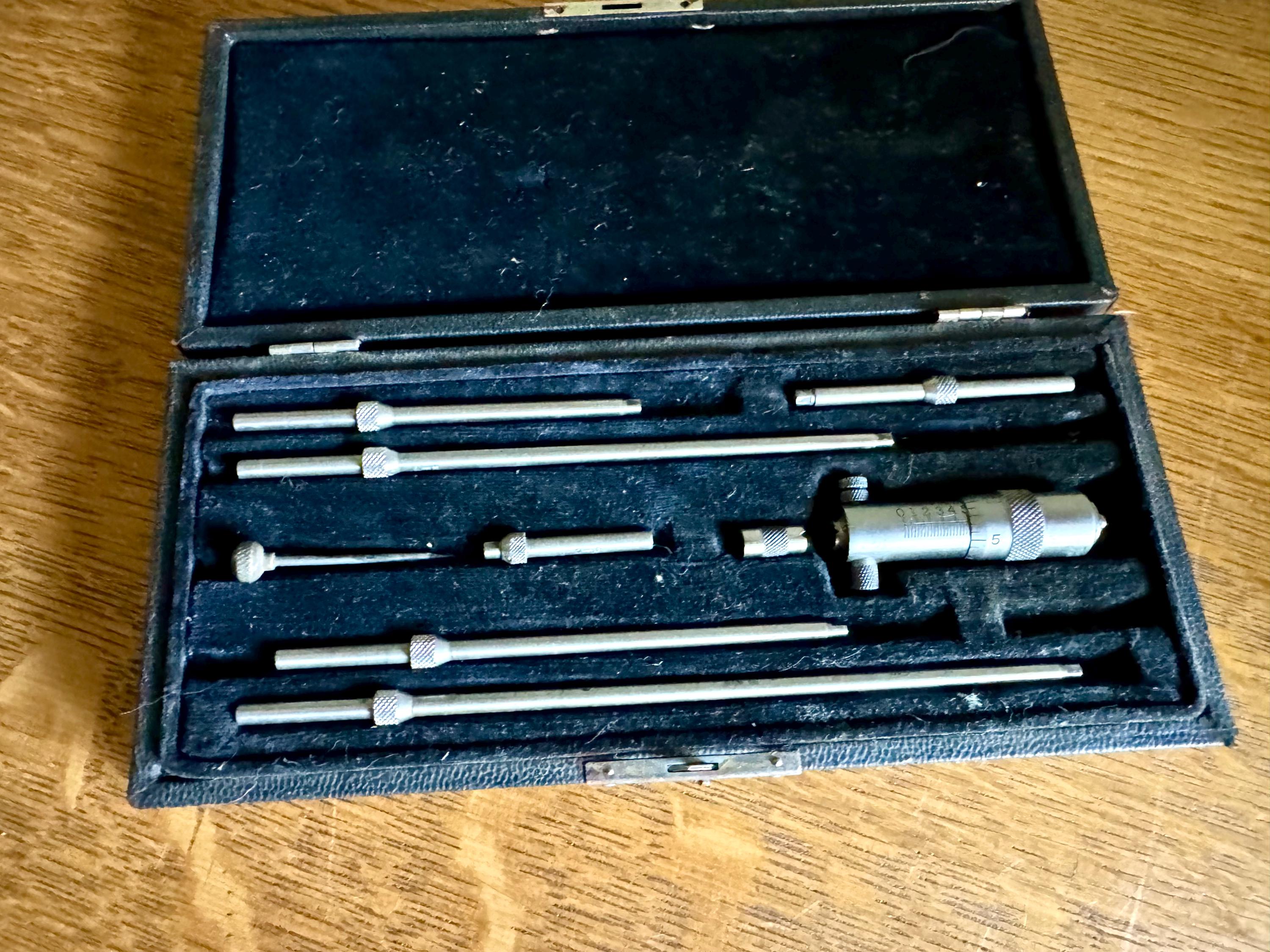Vintage Starrett Inside Depth Micrometer l L.S. Starrett Inside Depth Micrometer Set | Antique Machinist Tool | Starrett Machinist Depth Set