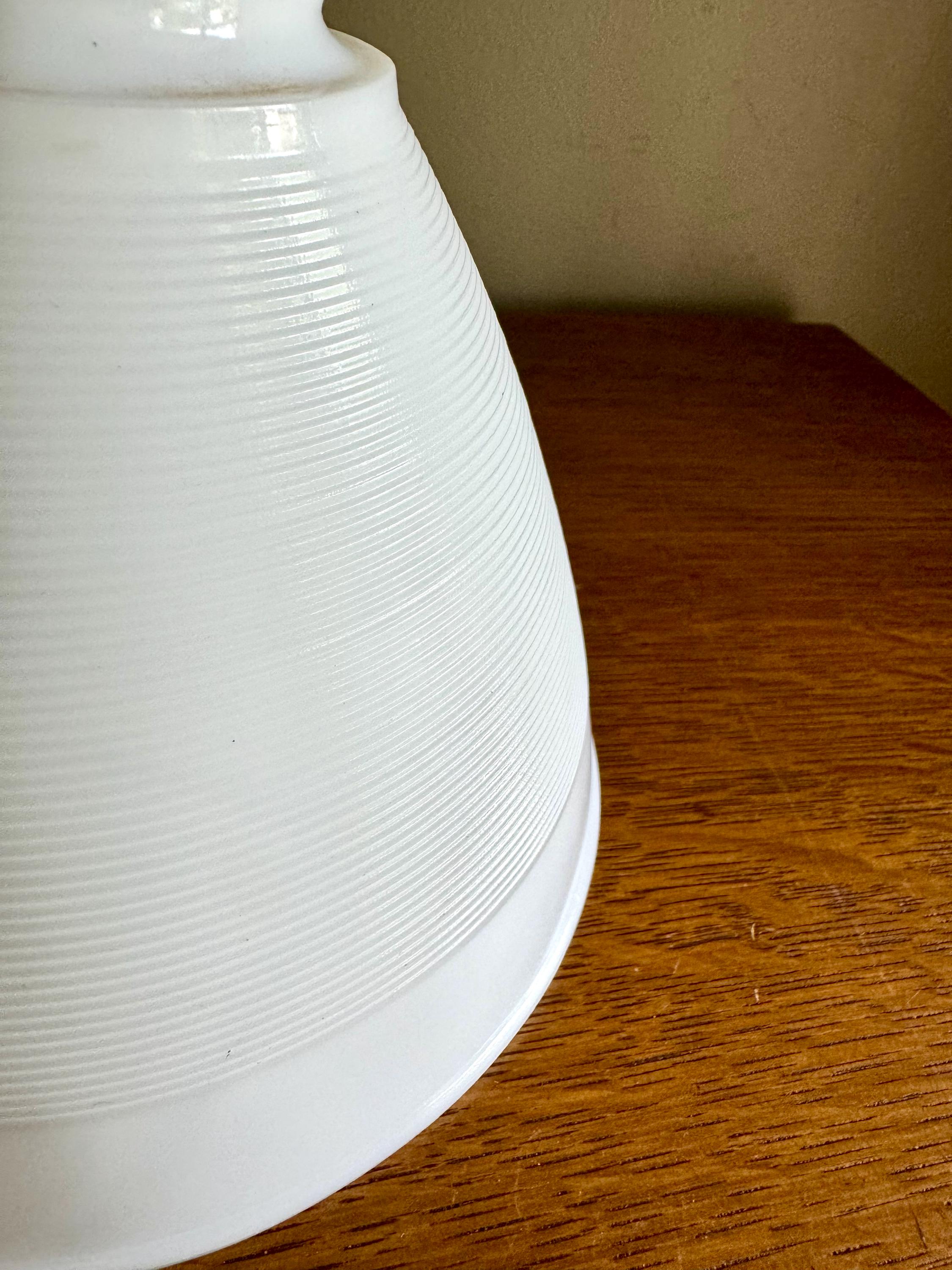 Vintage Milk Glass Lamp Shade | Corning Torchiere Diffuser | Stiffel Rembrandt Glass Shade | Small Waffle Pattern | 6"x 4 3/4"