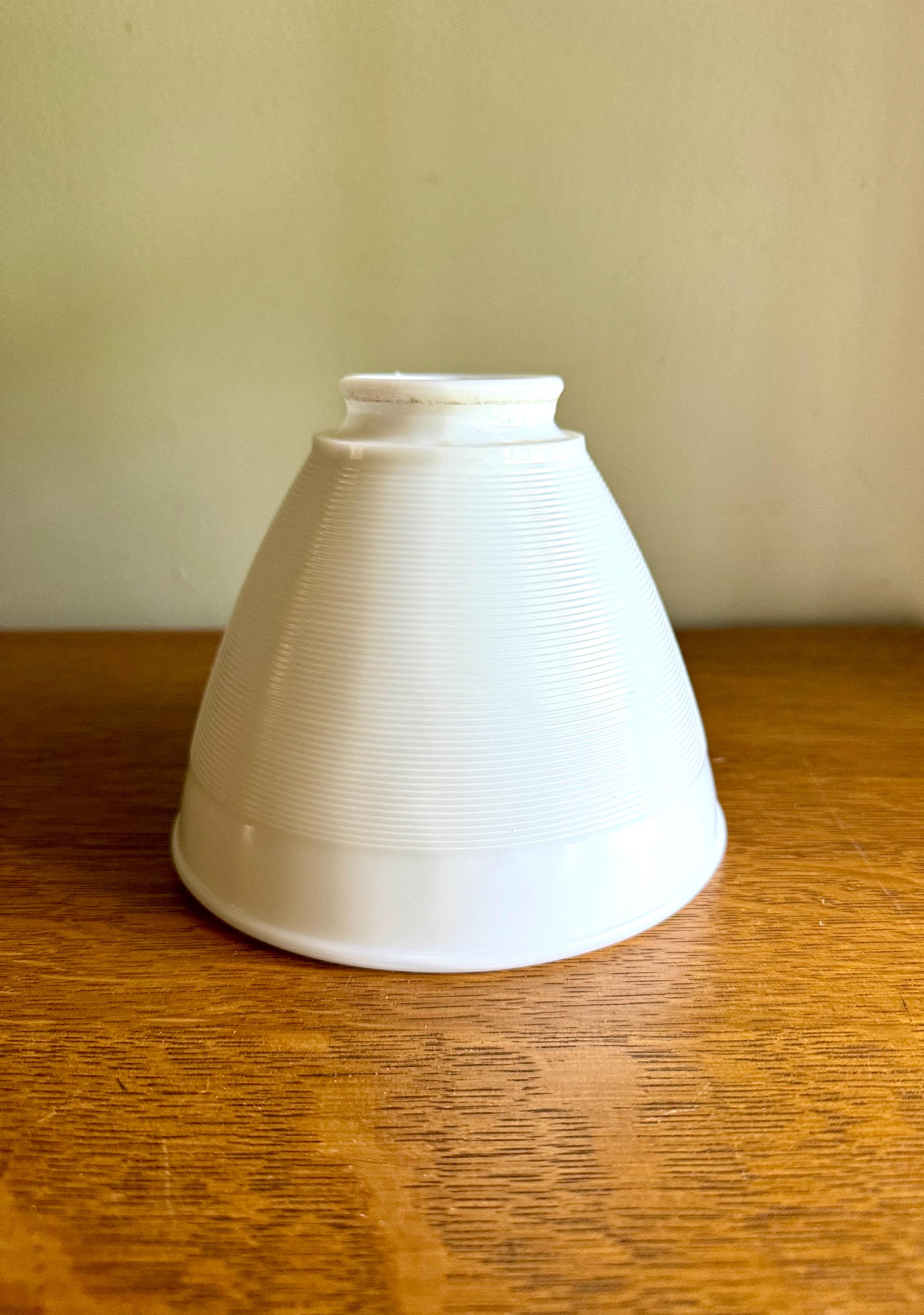 Vintage Milk Glass Lamp Shade | Corning Torchiere Diffuser | Stiffel Rembrandt Glass Shade | Small Waffle Pattern | 6"x 4 3/4"