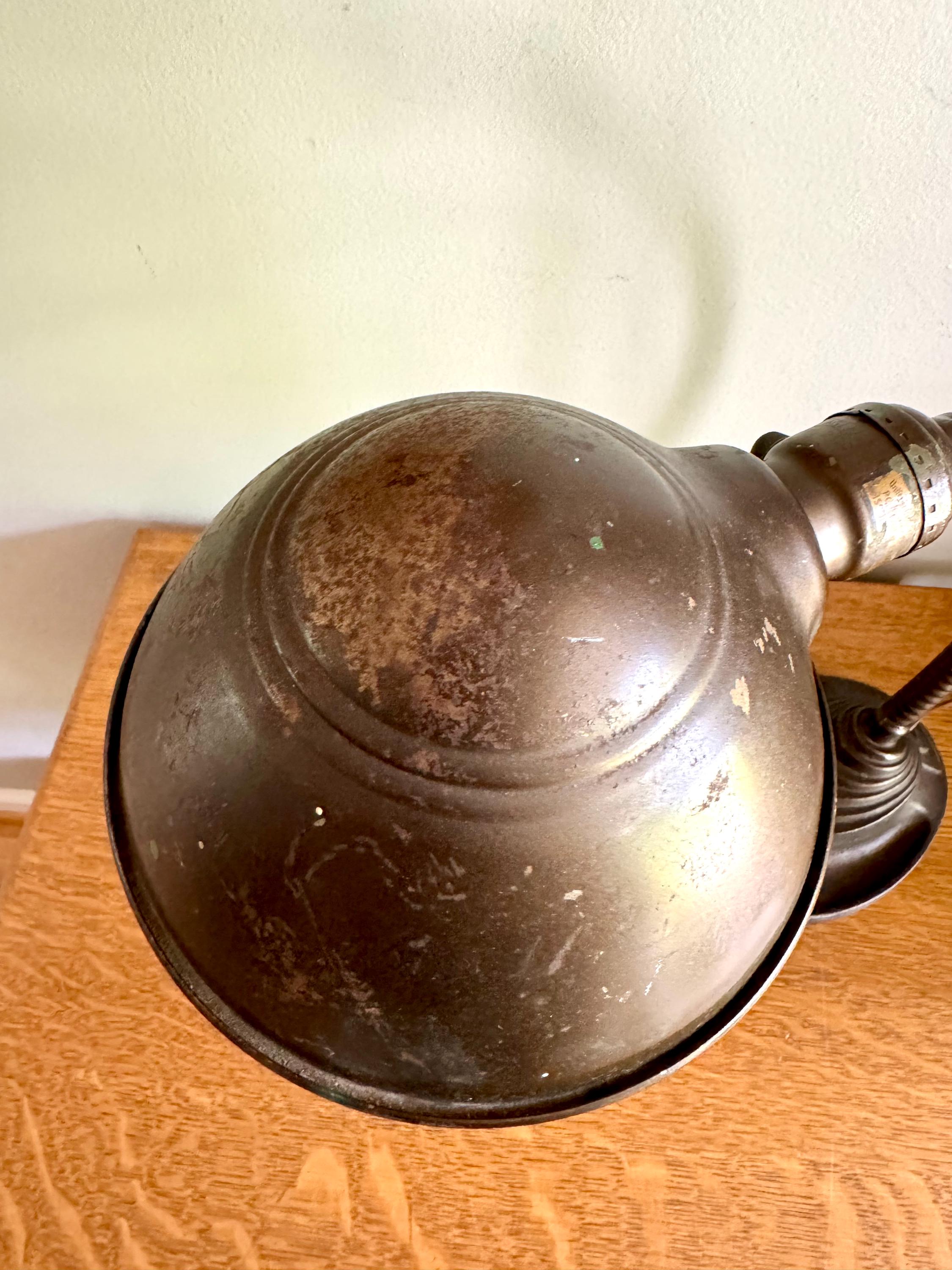 Vintage Eagle Goose Neck Lamp | Industrial Adjustable Desk Lamp | Eagle Cast Iron Desk Lamp | Distressed Metal Desk Lamp | Rustic Desk Lamp