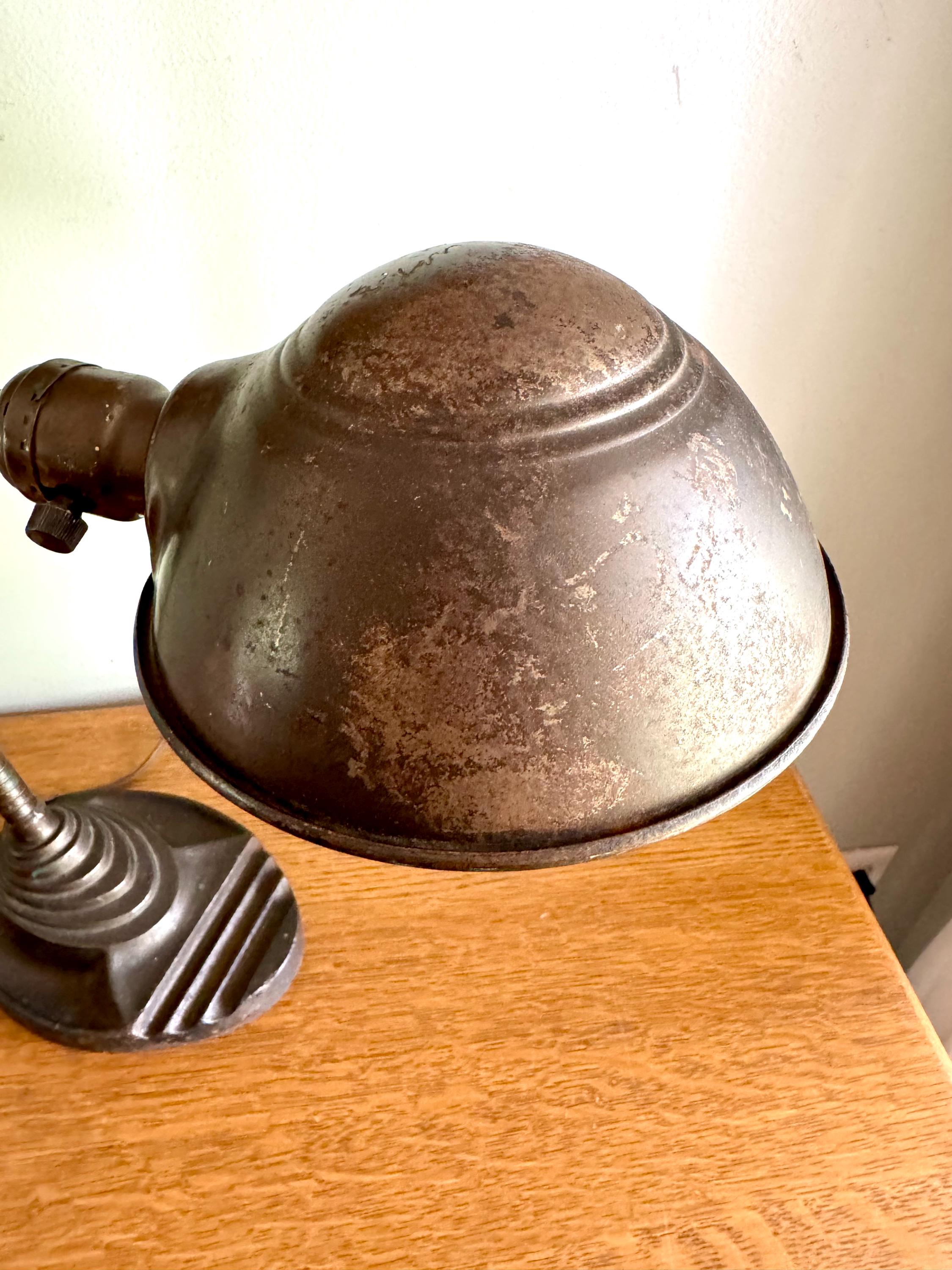 Vintage Eagle Goose Neck Lamp | Industrial Adjustable Desk Lamp | Eagle Cast Iron Desk Lamp | Distressed Metal Desk Lamp | Rustic Desk Lamp