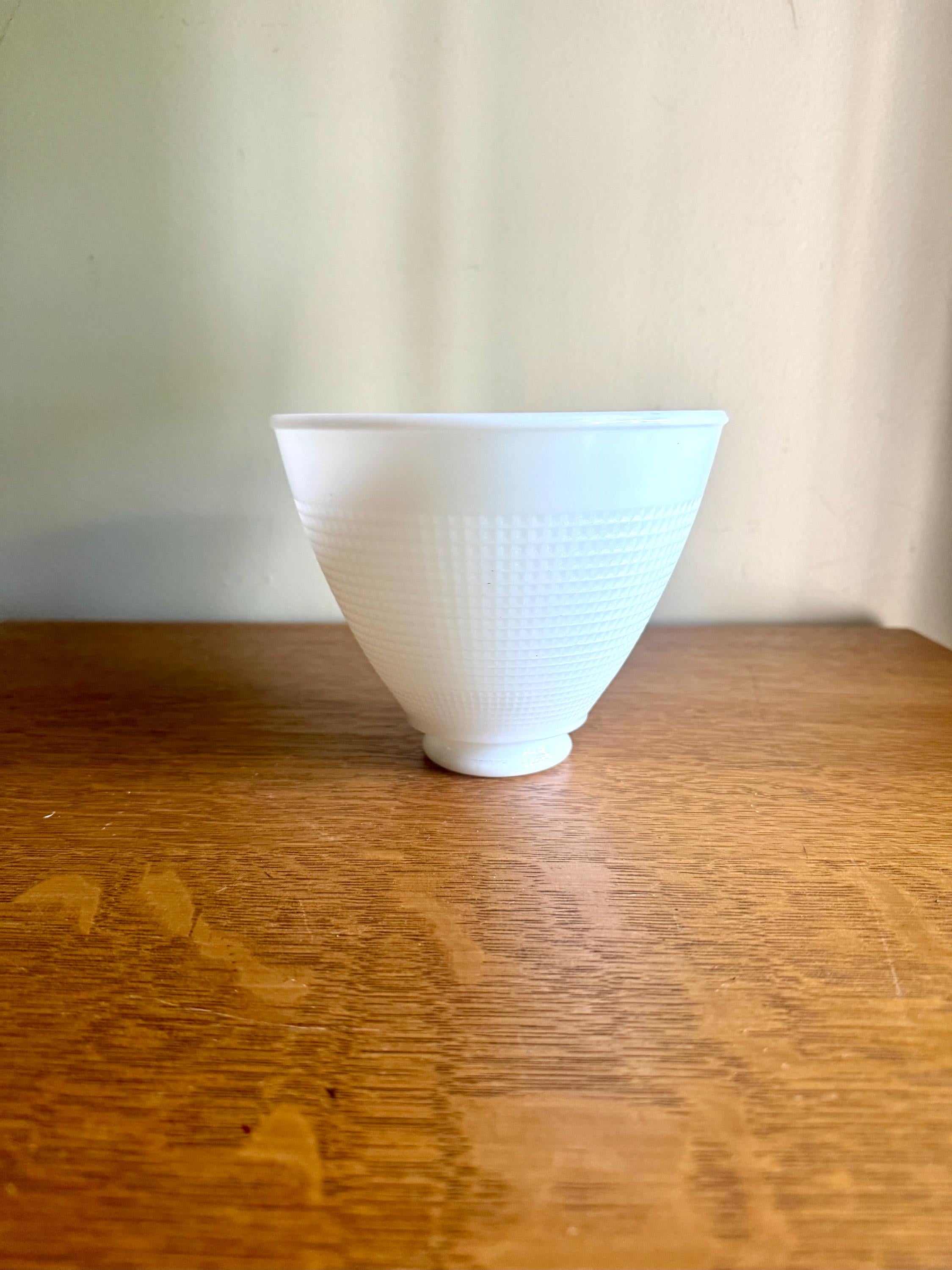Vintage Milk Glass Lamp Shade | Corning Torchiere Diffuser | Stiffel Rembrandt Glass Shade | Small Waffle Pattern | 6"x 4 3/4"