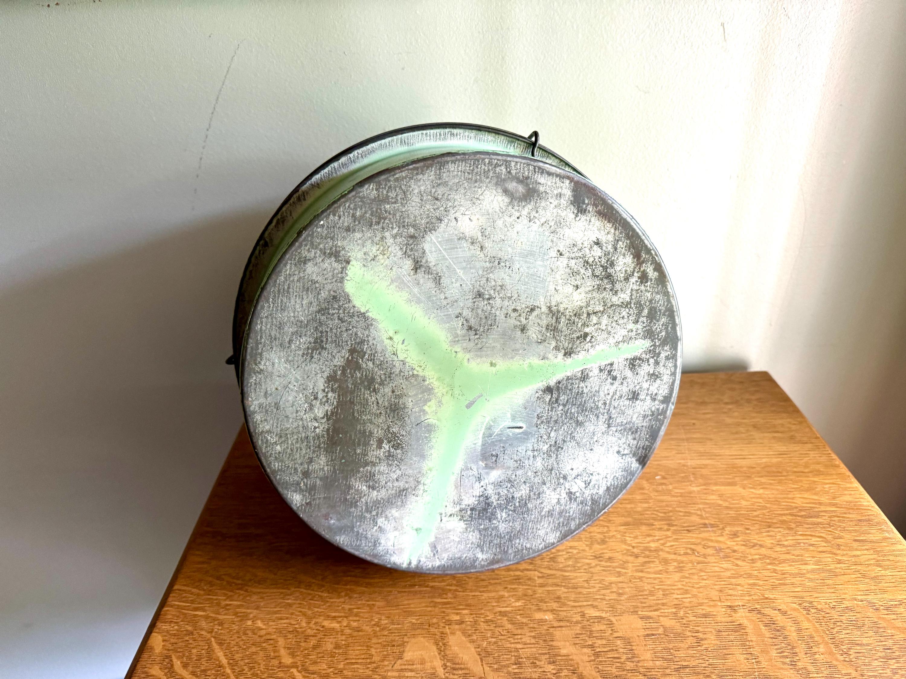 Vintage Green Floral Cake Carrier | Double Decker Cake Carrier | Green Cake and Pie Carrier | Cake Carrier Tin with 2 Compartments