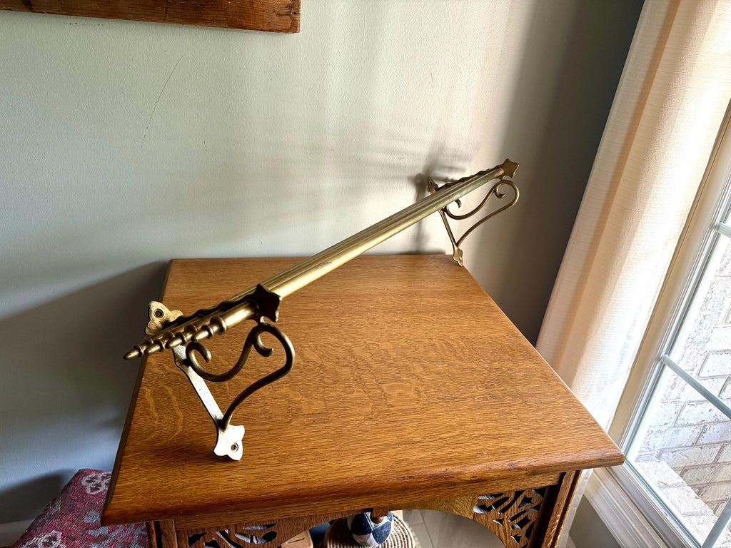 Antique Brass Train Pullman Luggage Rack | Brass Train Overhead Wall Mount Shelf | Railroad Pullman Car Style Brass Shelf | Brass Train Rack