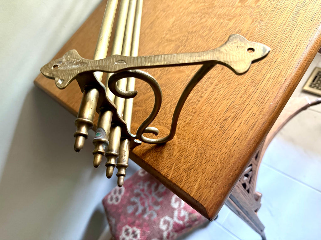 Antique Brass Train Pullman Luggage Rack | Brass Train Overhead Wall Mount Shelf | Railroad Pullman Car Style Brass Shelf | Brass Train Rack