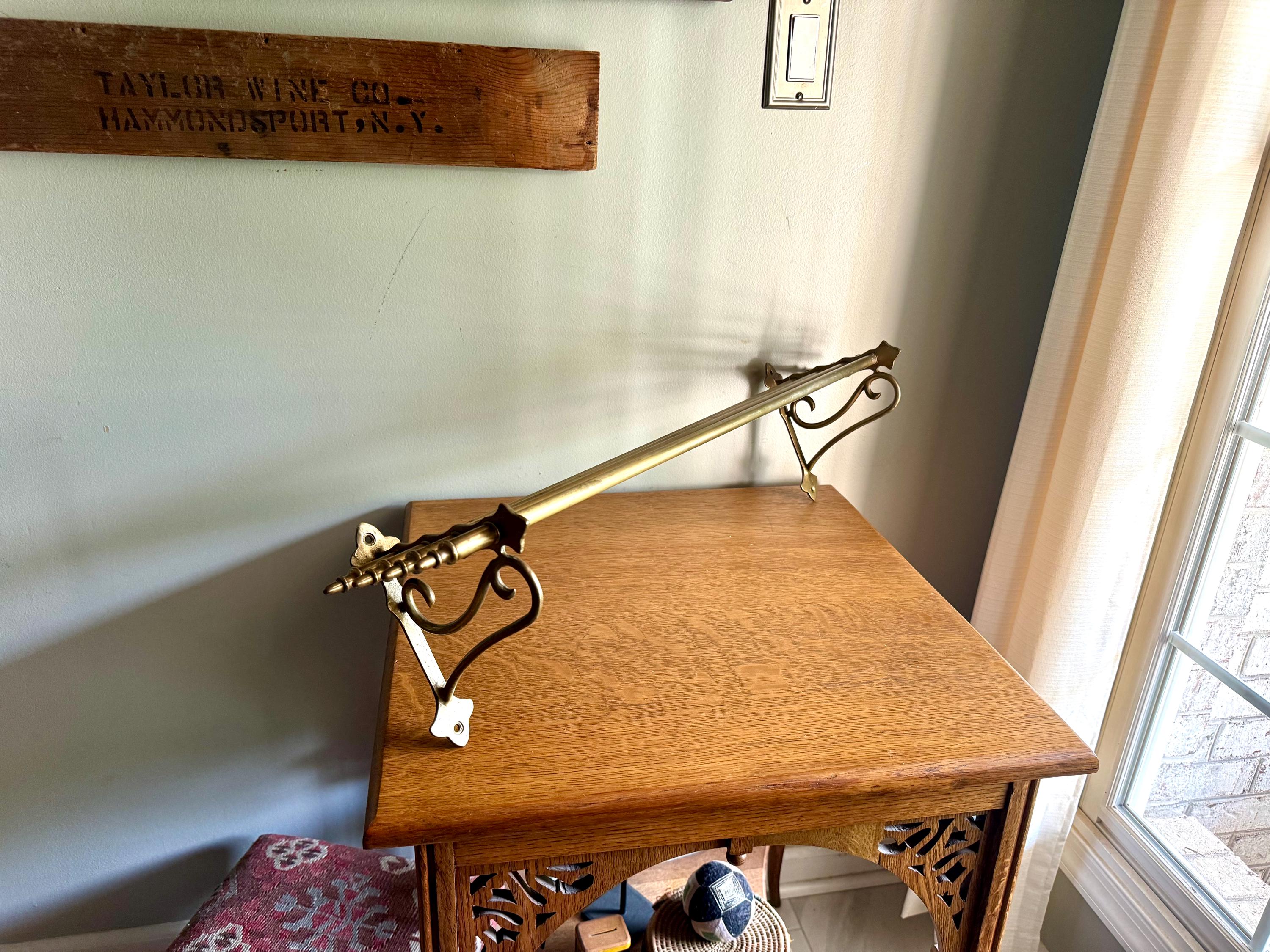 Antique Brass Train Pullman Luggage Rack | Brass Train Overhead Wall Mount Shelf | Railroad Pullman Car Style Brass Shelf | Brass Train Rack