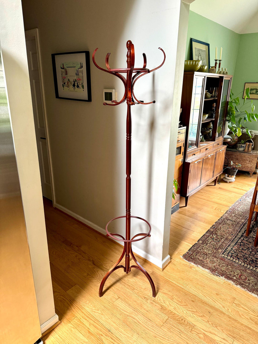 Vtg Thonet Style Bentwood Coat Rack | Bent Wood Hall Tree Coat Rack | Wooden French Style Hat/Coat Rack | Unique Coat Rack