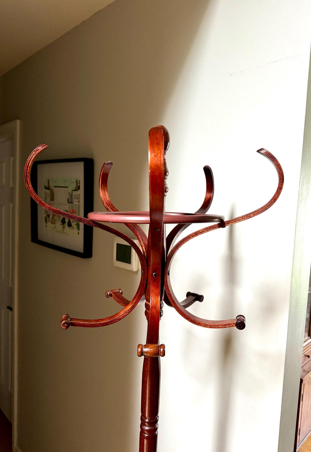 Vtg Thonet Style Bentwood Coat Rack | Bent Wood Hall Tree Coat Rack | Wooden French Style Hat/Coat Rack | Unique Coat Rack