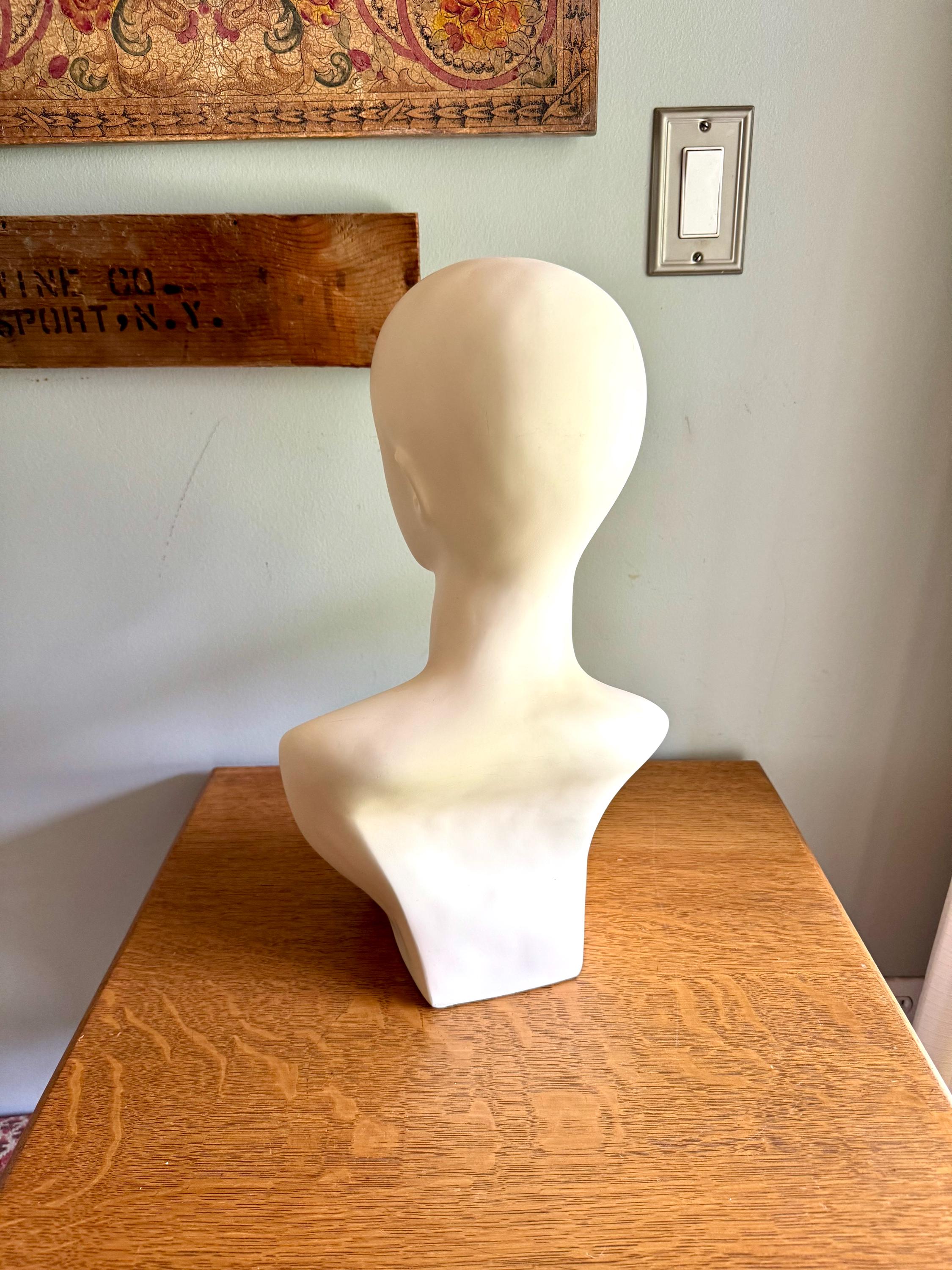 Vintage Estetica Designs Mannequin Head  | Hand Painted Mannequin Bust | Lady Mannequin Head Wig Display | Art Deco Mannequin Shop Display