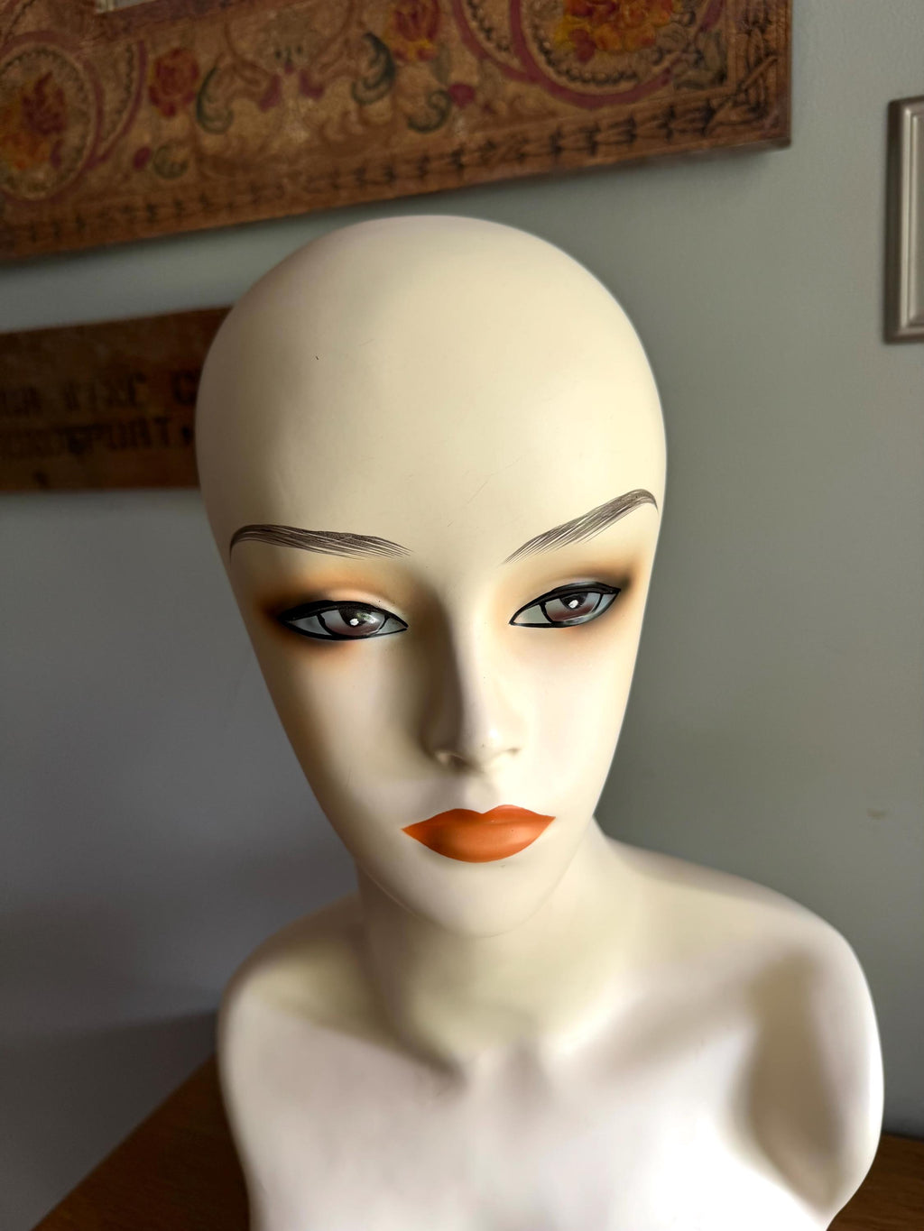 Vintage Estetica Designs Mannequin Head  | Hand Painted Mannequin Bust | Lady Mannequin Head Wig Display | Art Deco Mannequin Shop Display