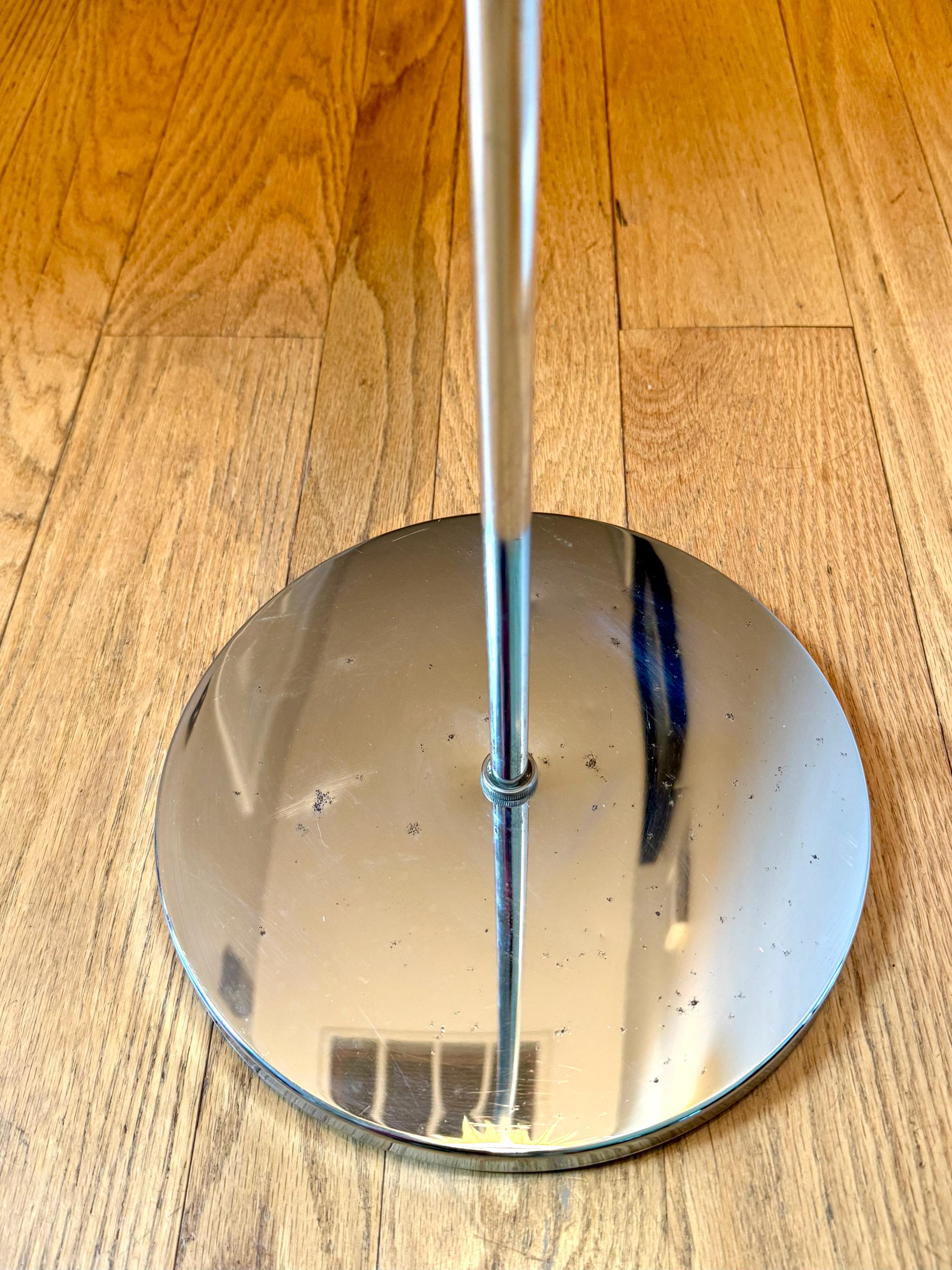 Vintage Mid Century Modern Adjustable Pleated Ribbon Shade Lamp | Pleated Drum Shade Adjustable Floor Lamp | Cloth Shade MCM Floor Lamp