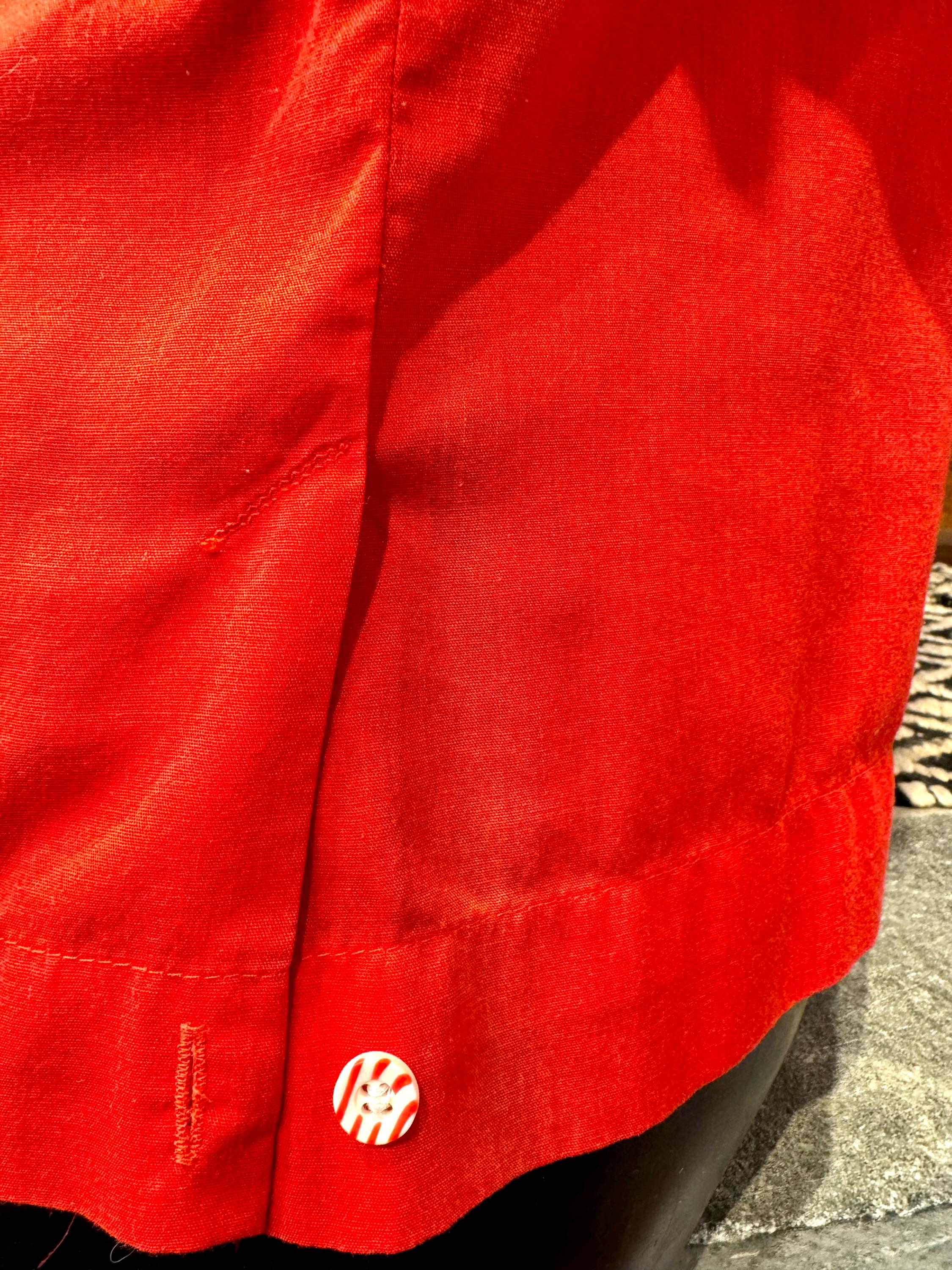 Vtg Embroidered Bowling Club Shirt | Red and White 50's Bowling Shirt | King Louie Bowling Shirt (M) John's Shirt | Chain Stitched Shirt