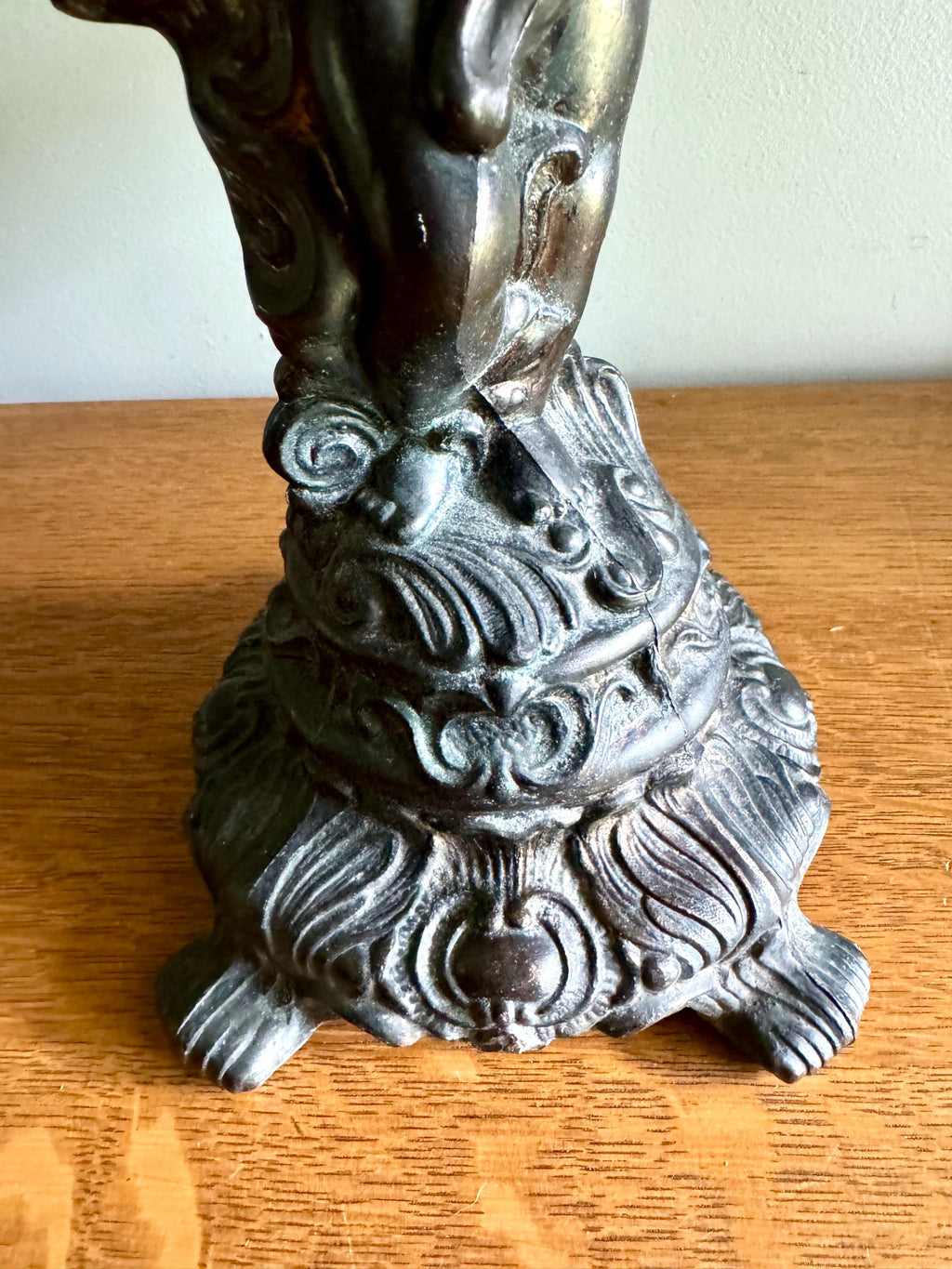 Brass Cherub and Amber Glass Lamp | Vintage Cherub Figurine Lamp | Art Nouveau Cherub Lamp | Hollywood Regency Cherub Lamp